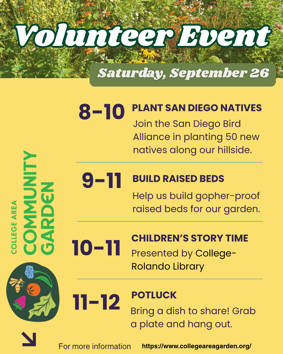 Volunteer Work Day + Potluck