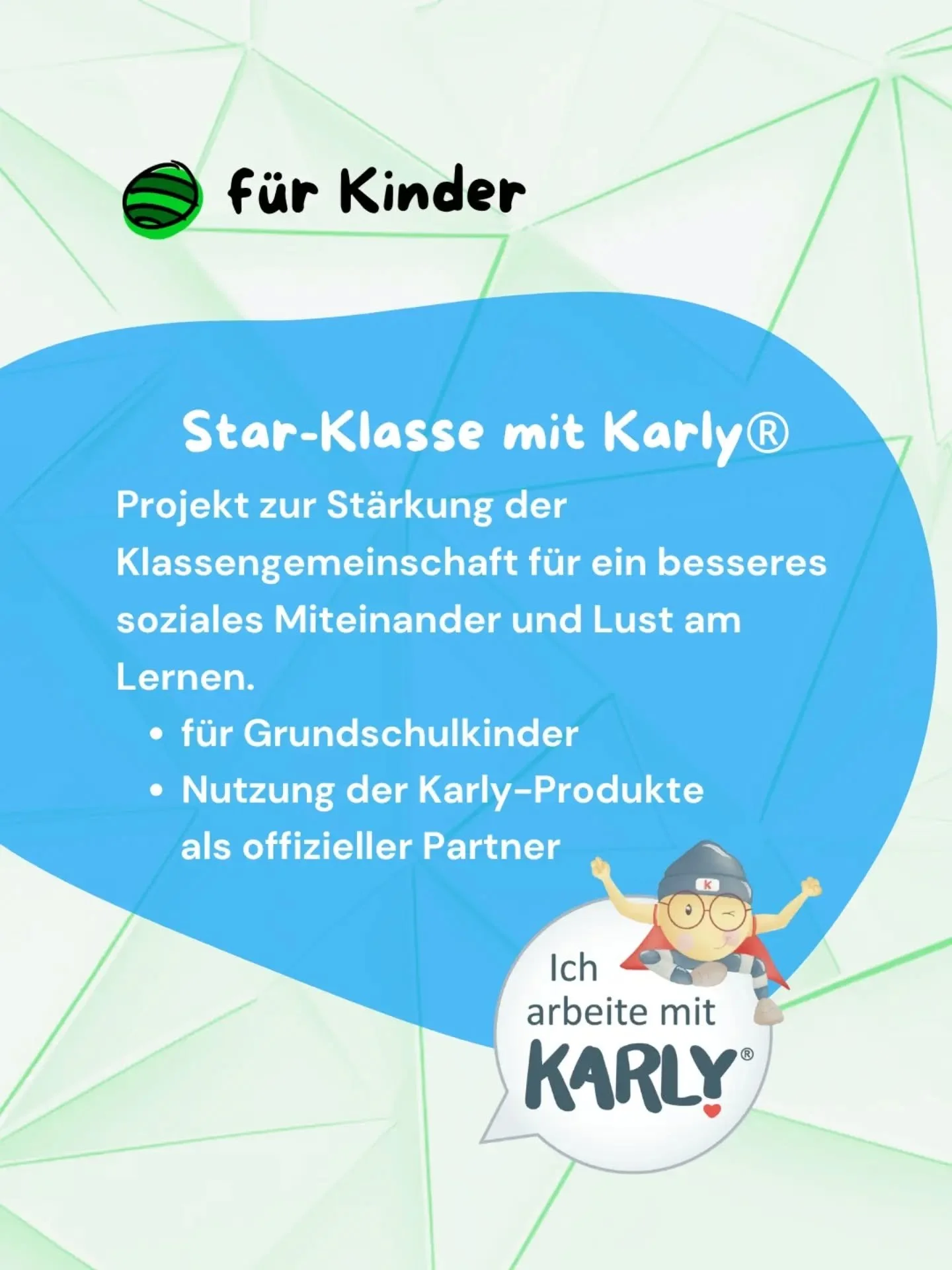 Gerade in der ersten Klasse, wenn sich ganz viele Kinder und Lehrkr&auml;fte einander kennenlernen ist oft das Miteinander wichtiger als Lesen und Rechnen.

Gruppengef&uuml;hl, Gemeinschaft und Lust auf die Schule mit Karly an der Seite!

#klassengem