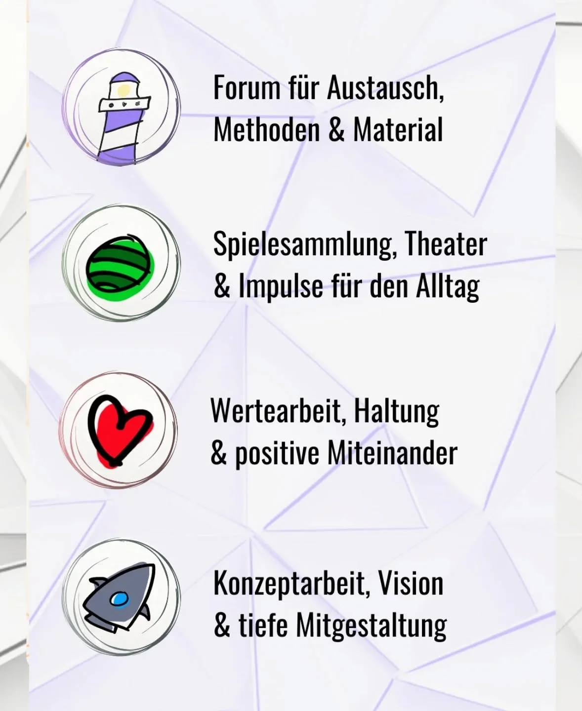 F&uuml;r Menschen, die t&auml;glich Kinder inspirieren, f&uuml;r echten tiefgehenden Austausch, f&uuml;r Hilfe und Probleml&ouml;sung, f&uuml;r Vernetzung tr&auml;ger&uuml;bergreifend, f&uuml;r gemeinsame Projekte, f&uuml;r einen entspannteren Alltag