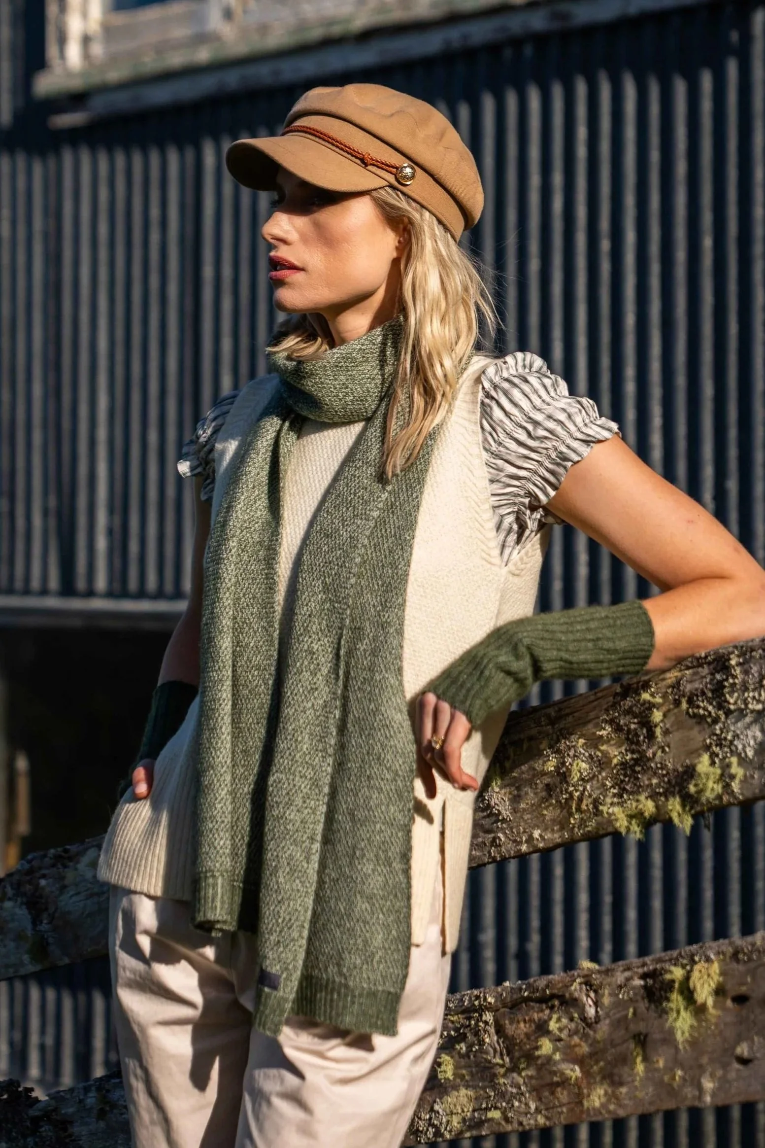 Moss Stitch Plated Scarf