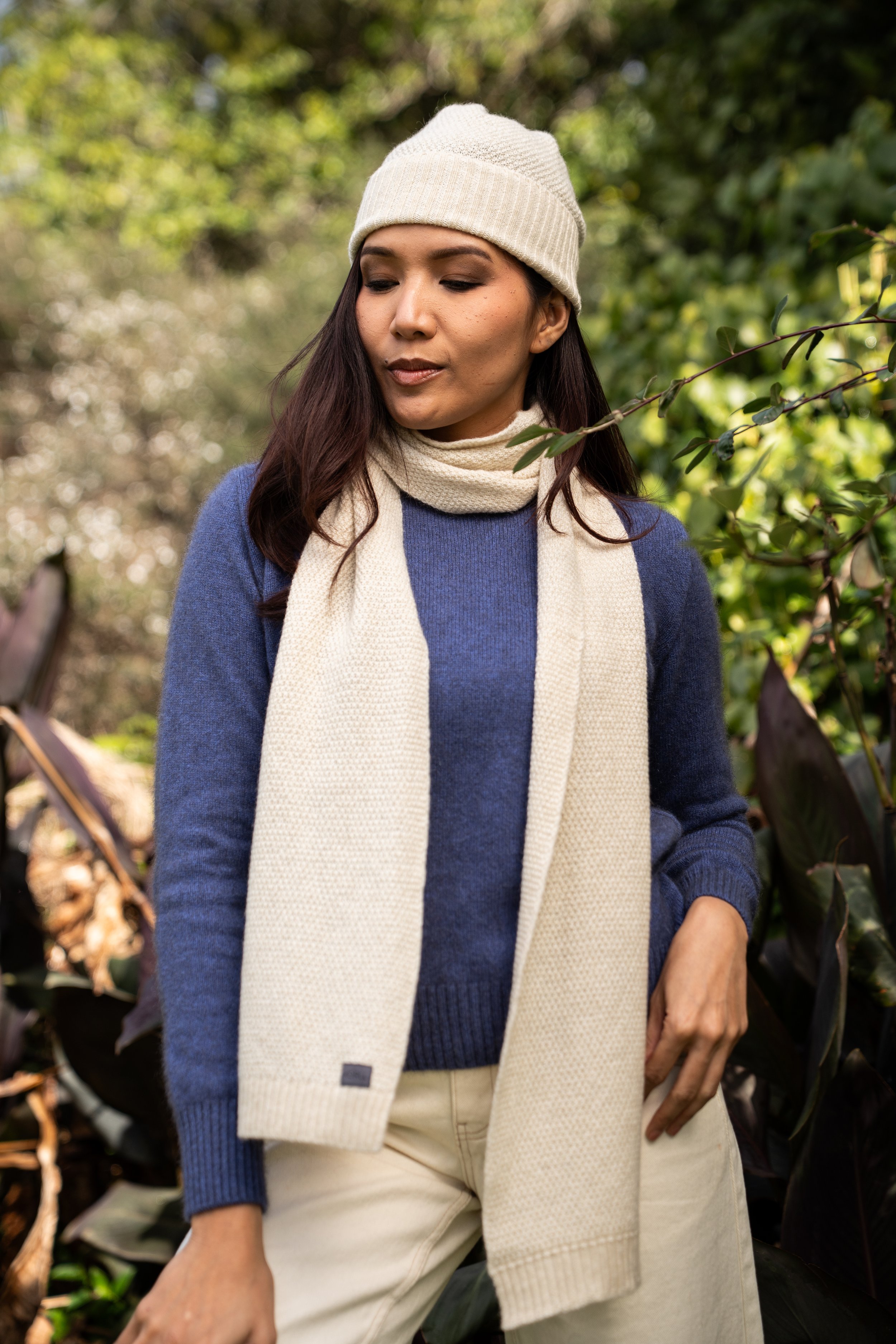 Moss Stitch Plated Scarf