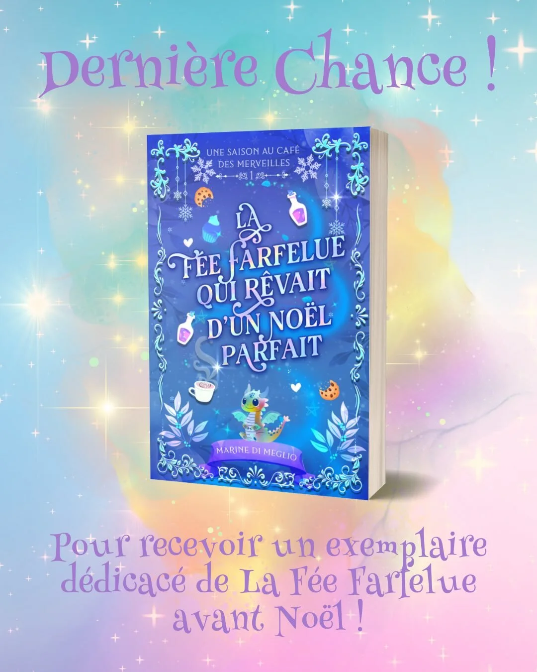 Vous souhaitez passer un No&euml;l magique avec Luna et les joyeux lurons du Caf&eacute;s des Merveilles ? Et vous pr&eacute;f&eacute;rez que ce roman soit d&eacute;dicac&eacute; ? Rdv sur mon site internet (lien en bio) avant 23h59 ce soir (le 15 d&