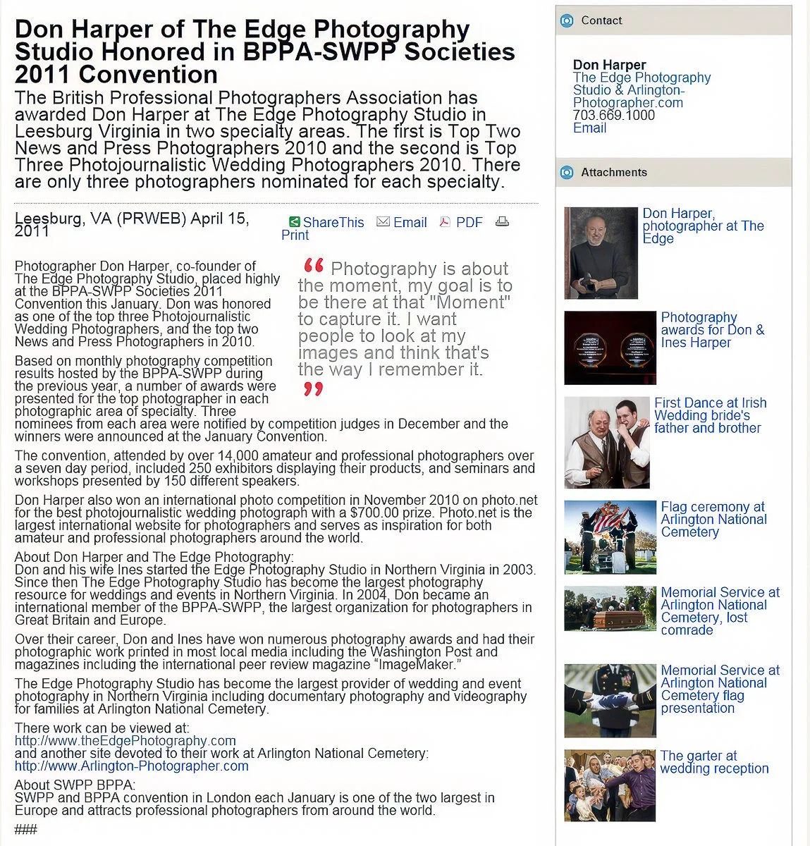 Press release honoring international award recognition from the BPPA-SWPP Societies.