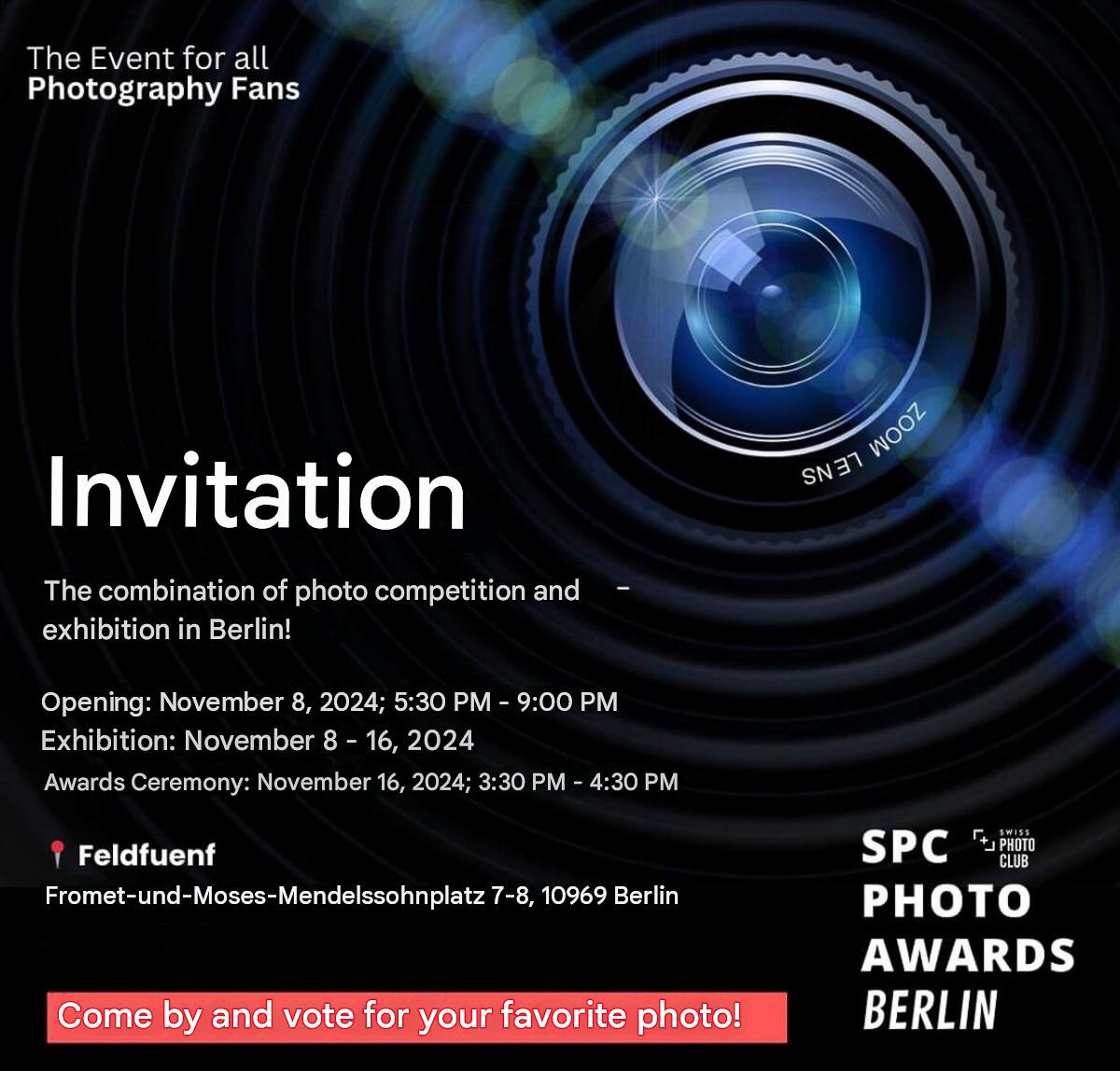 Swiss Photo Club Photography Exhibition Invite in Berlin Germany