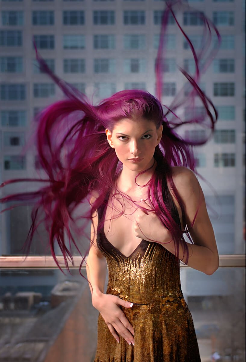 Fashion Model, Purple and Gold #1