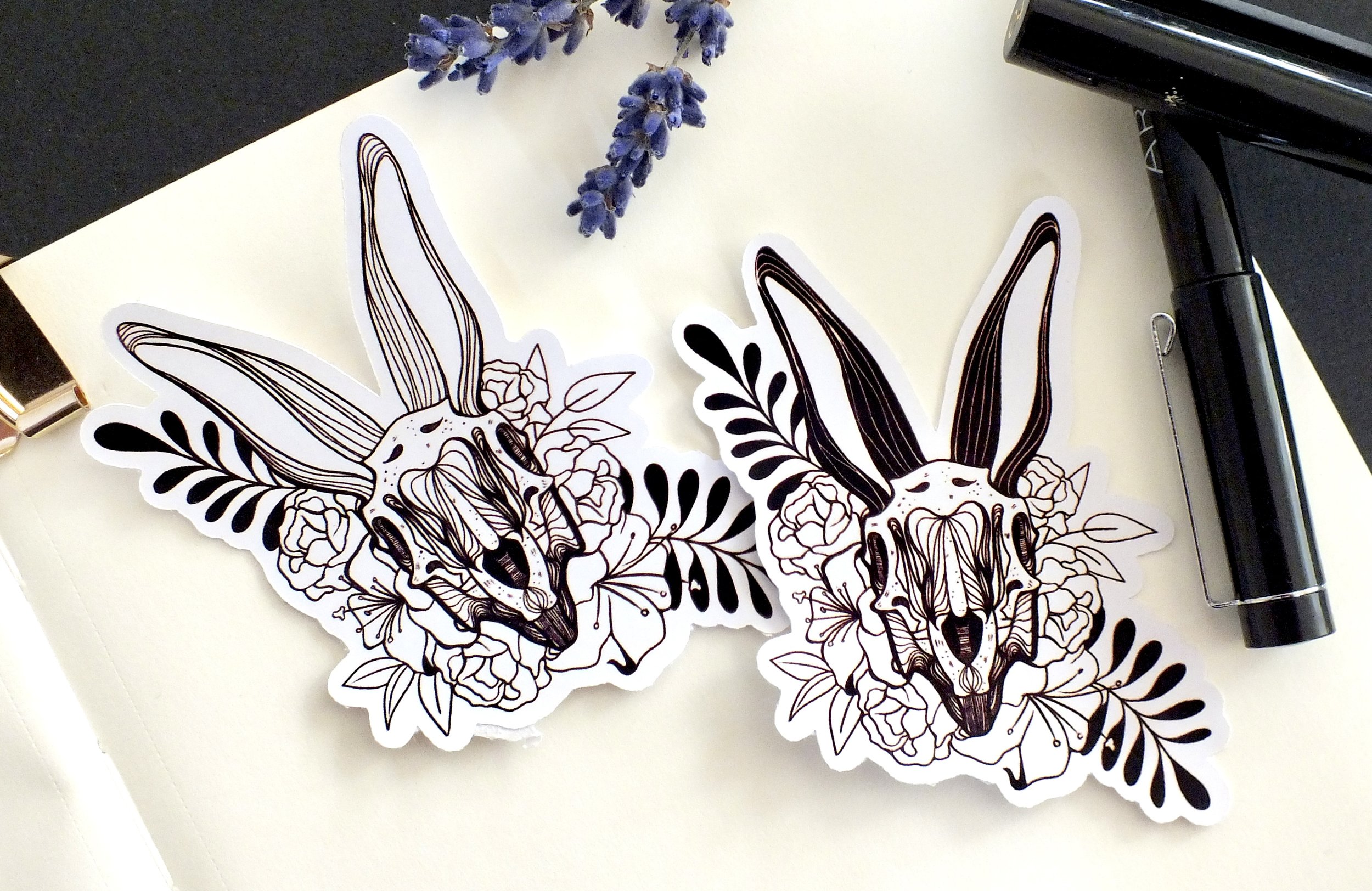 Rabbit Skull Sticker