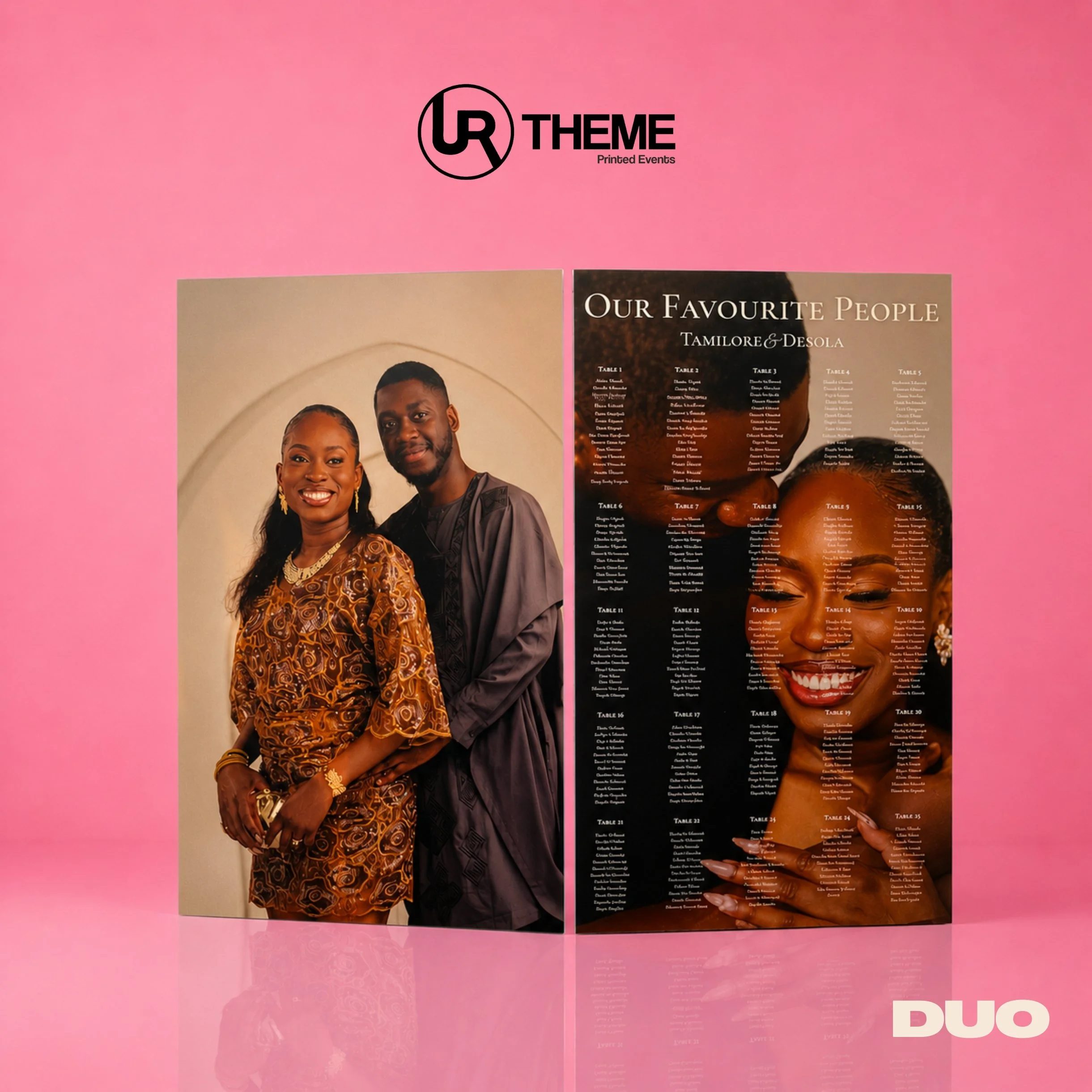 Elegant Duo Seating Plan & Photo Display