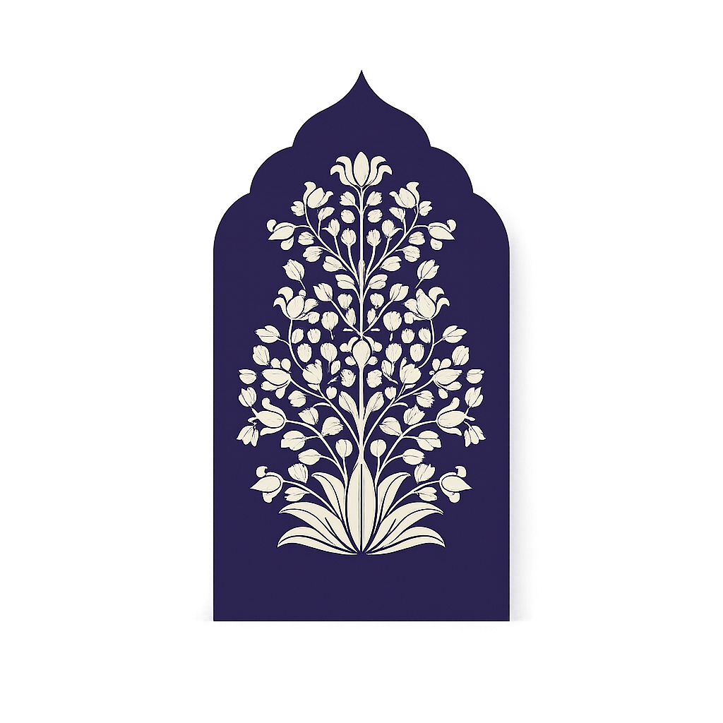 Indigo Floral Arch Wedding Panel