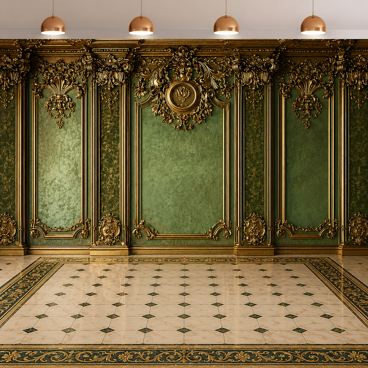 Luxury Emerald Palace Backdrop & Floor