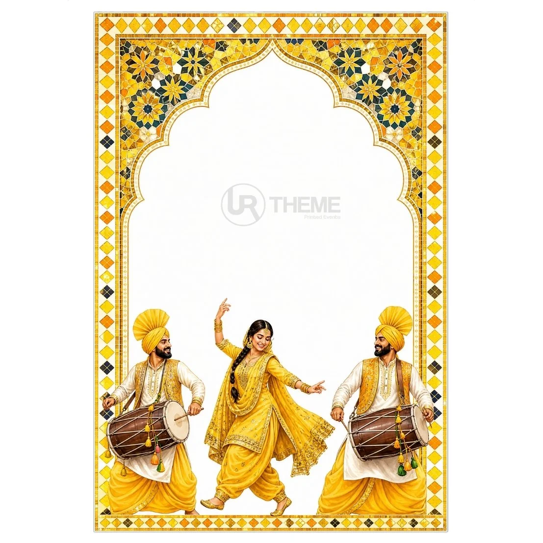 Golden Punjabi Celebration Welcome Board