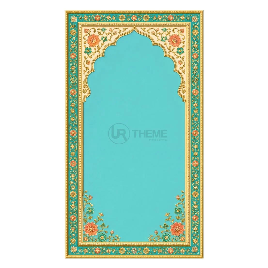 Turquoise Floral Mughal Welcome Board