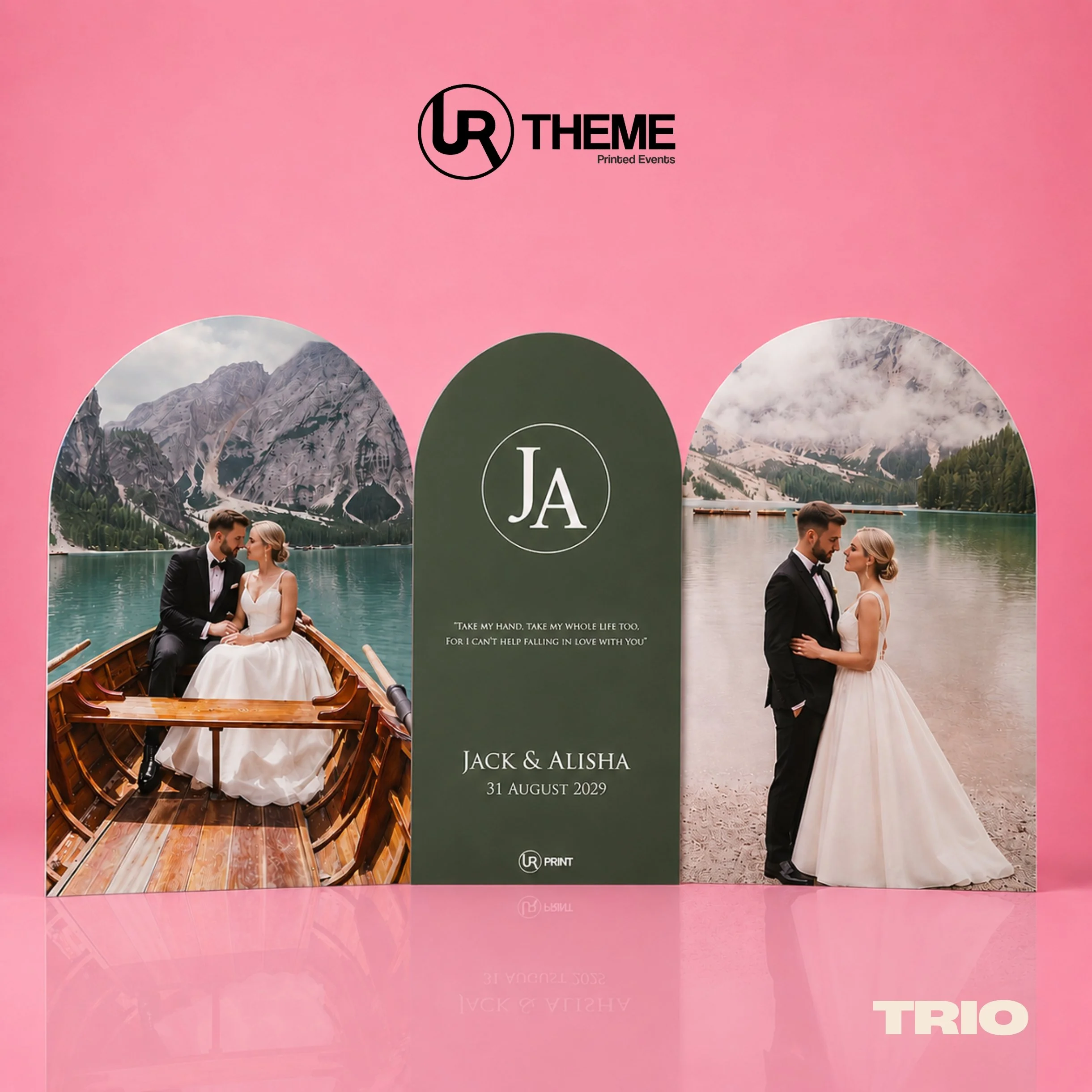 Luxury Wedding Photo Trio Arch Board