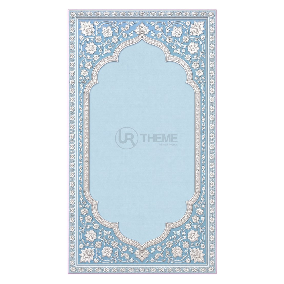 Powder Blue Floral Mughal Welcome Board