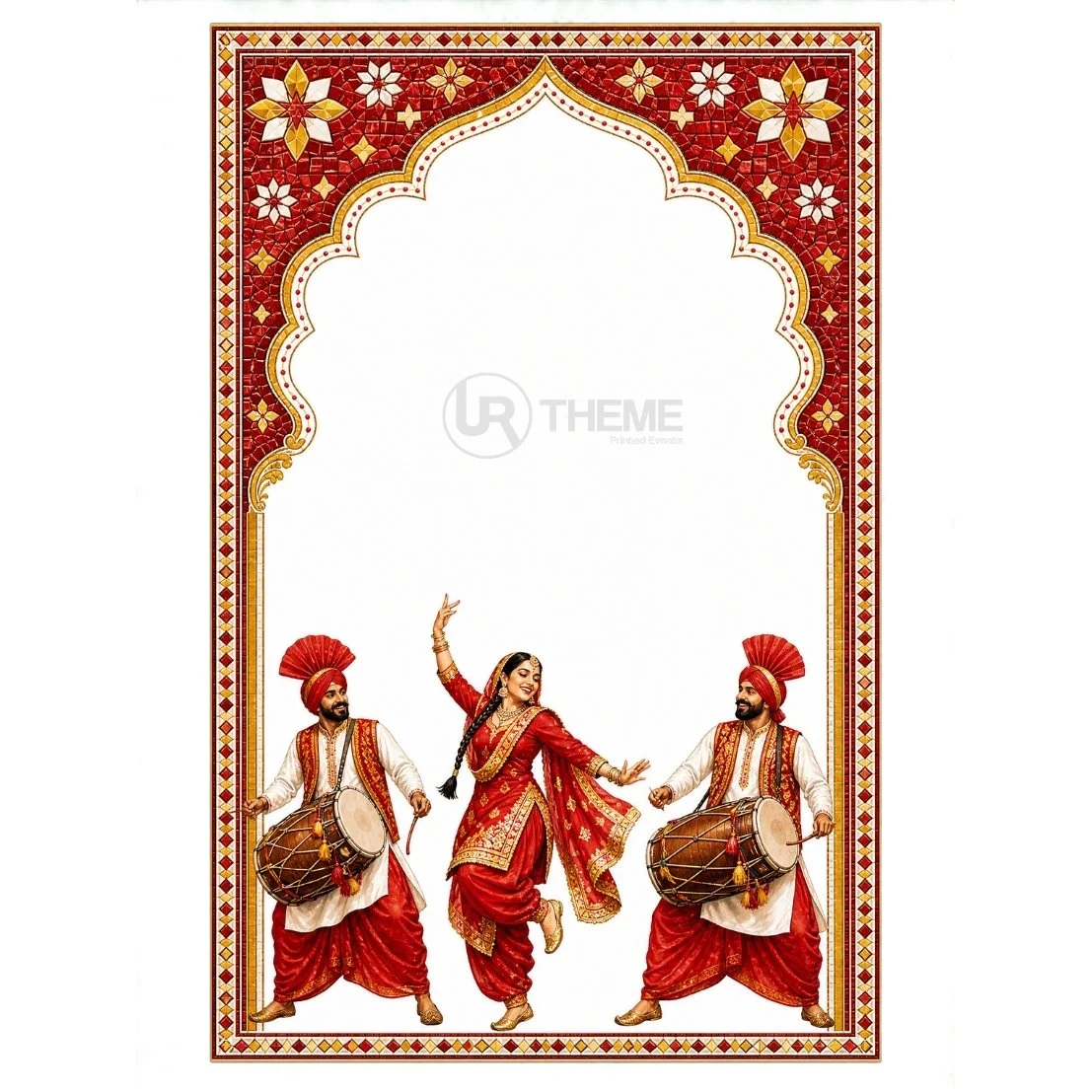 Punjabi Dhol Celebration Welcome Board