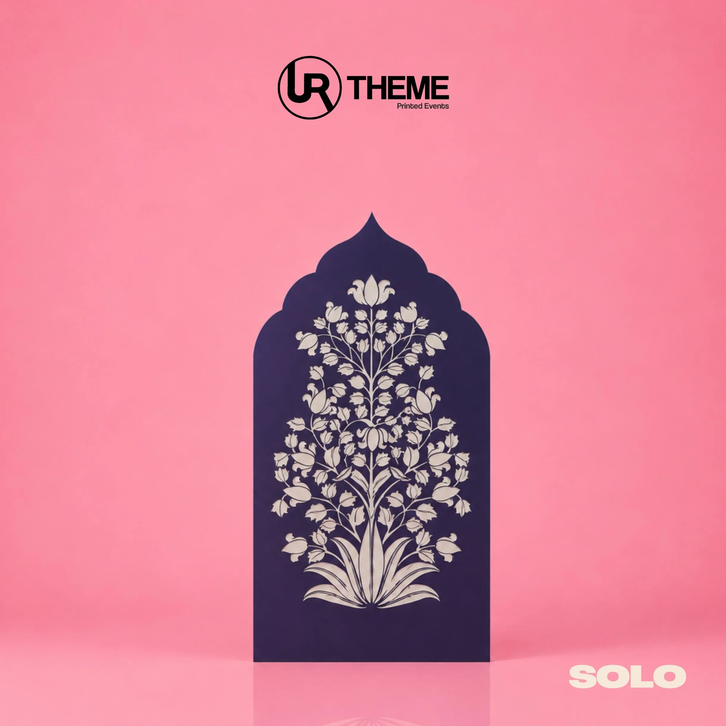 Midnight Floral Arch Solo Welcome Board
