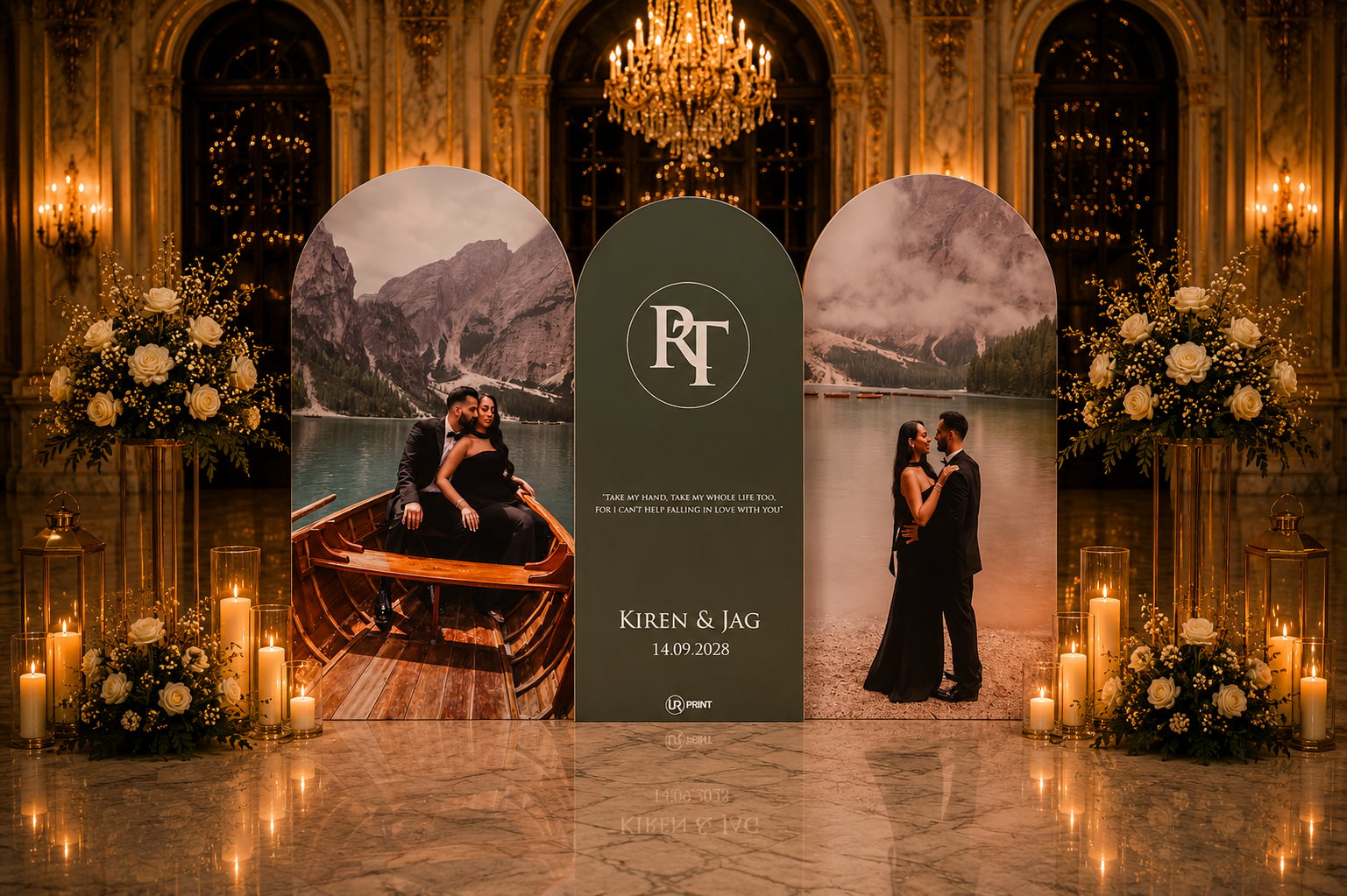 King Arch Trio Board Luxury Seating Plan Welcome Sign (Popular)