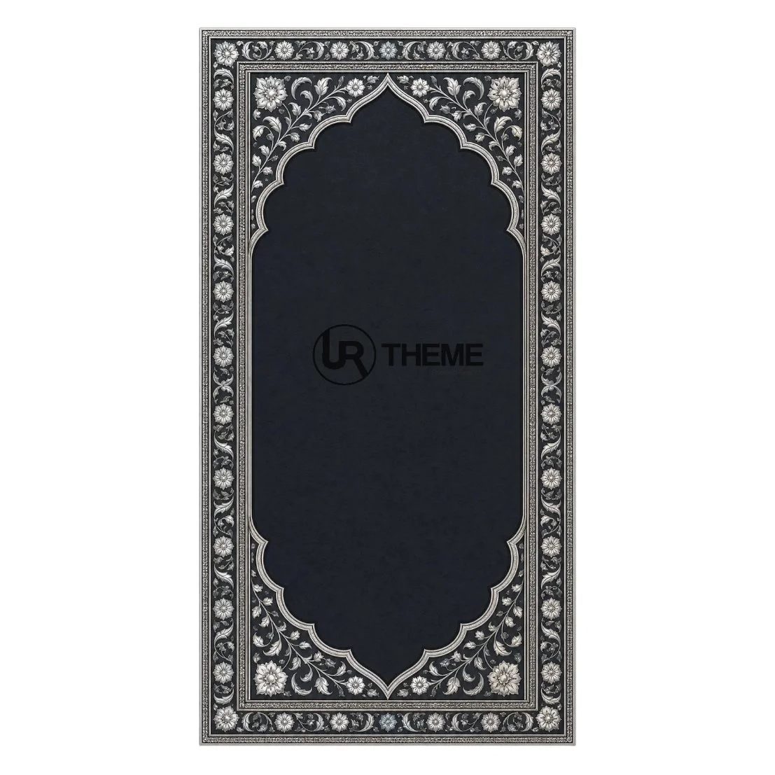 Monochrome Floral Mughal Welcome Board