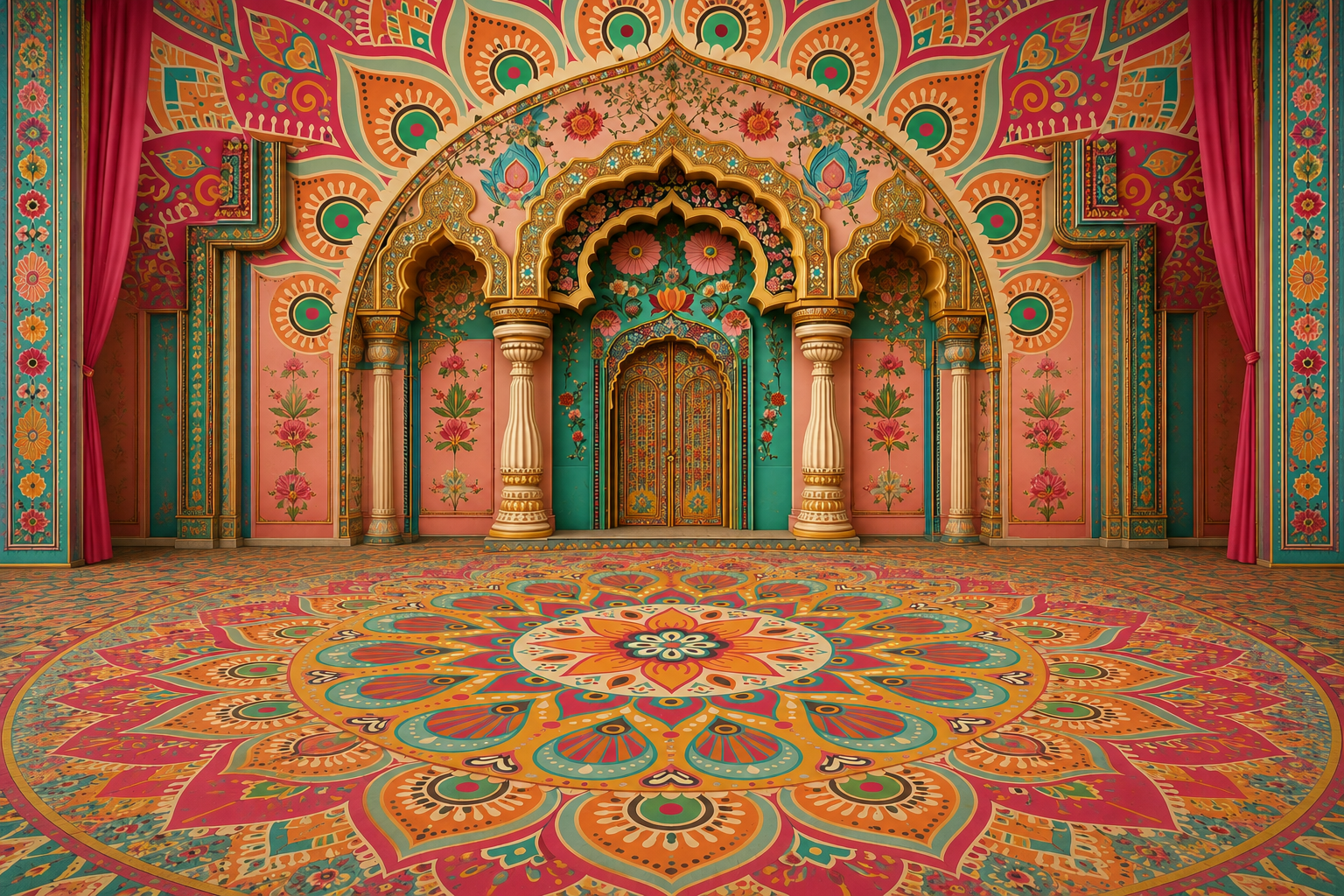 Royal Mandala Palace Backdrop & Floor