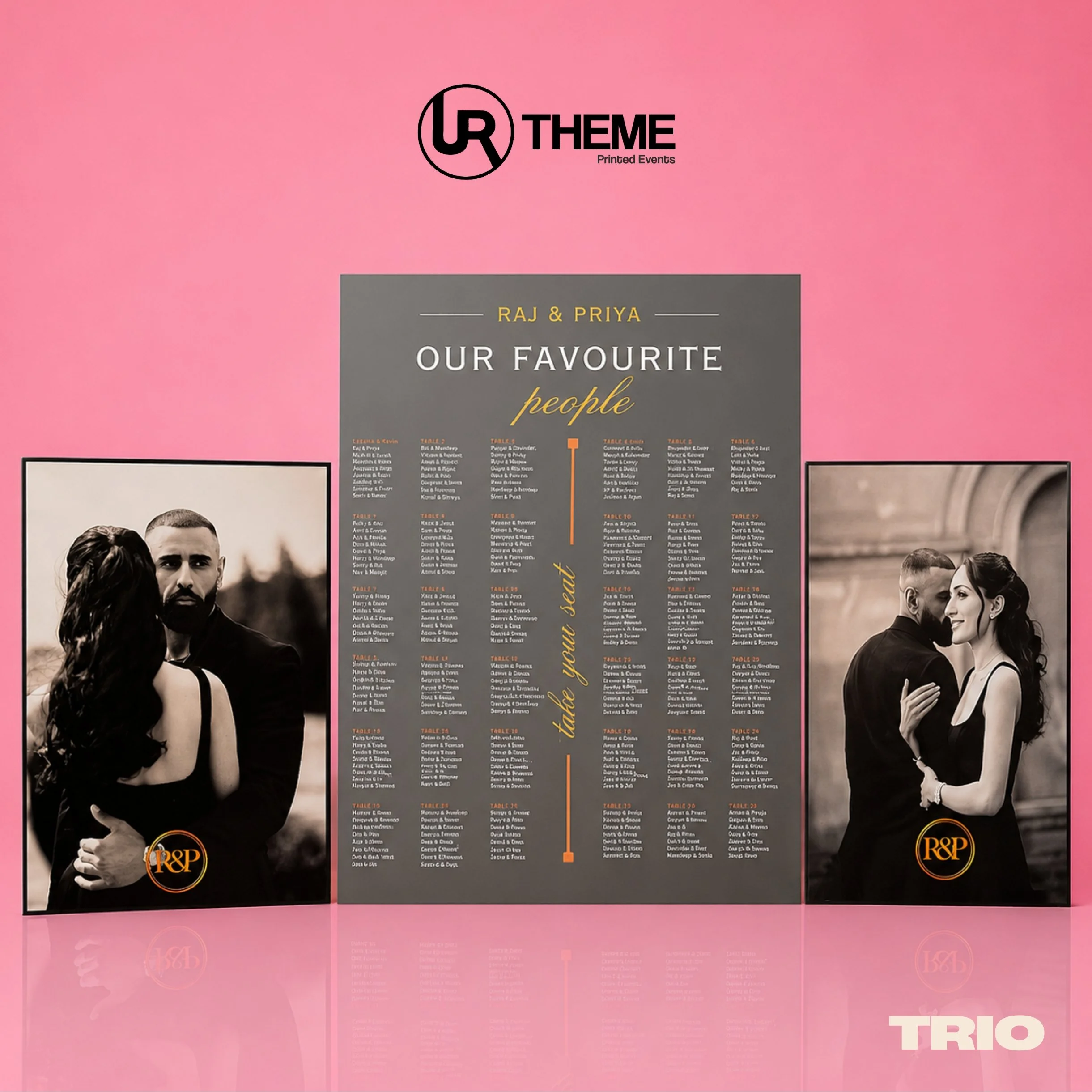 Luxury Trio Seating Plan Display