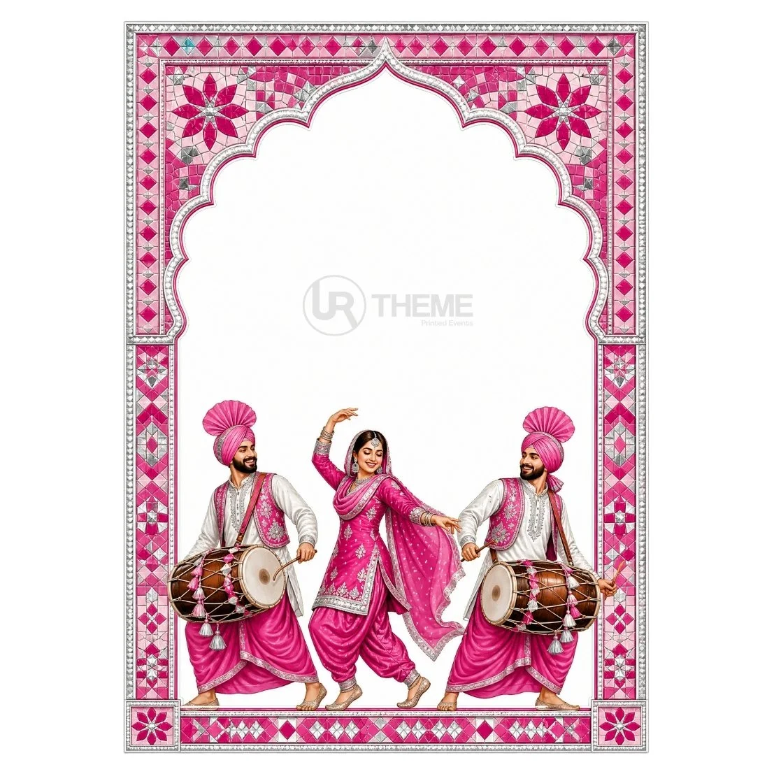 Pink Punjabi Celebration Welcome Board