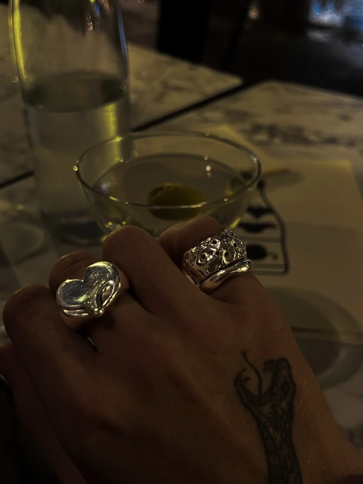 Off the merry-go-round, Martini in hand, Merry Christmas Eve 

The Dandy ring &amp; customs 

100% recycled metals 

100% handmade in London 

🖤