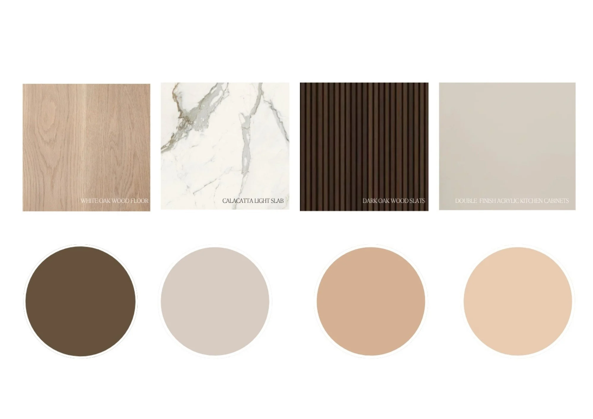 Materials and finishes board for Dubai luxury apartment interior design