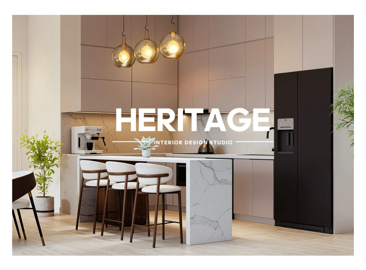 Contemporary kitchen design with integrated appliances in Dubai luxury apartment