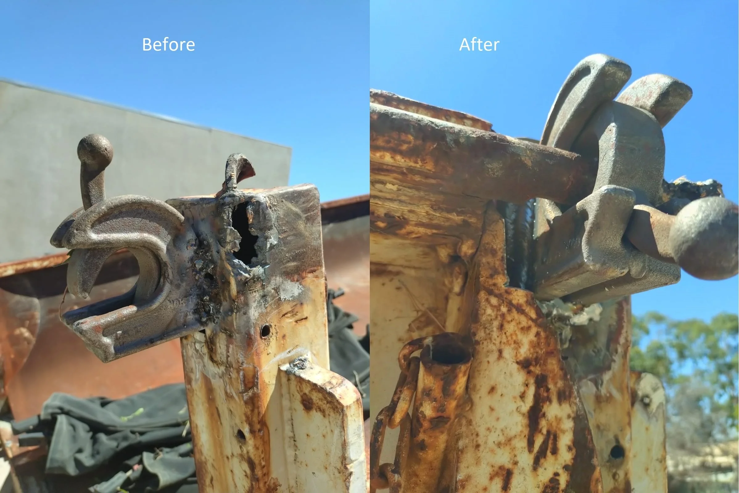 Repair customers attempt at welding