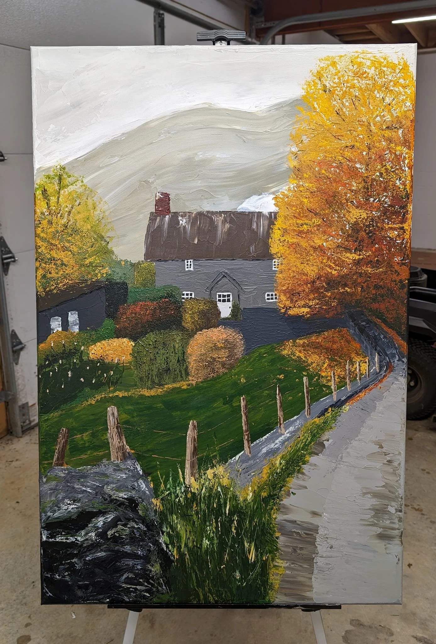 A Cottage, the Beginning of Autumn

24x36 - Acrylic on Canvas