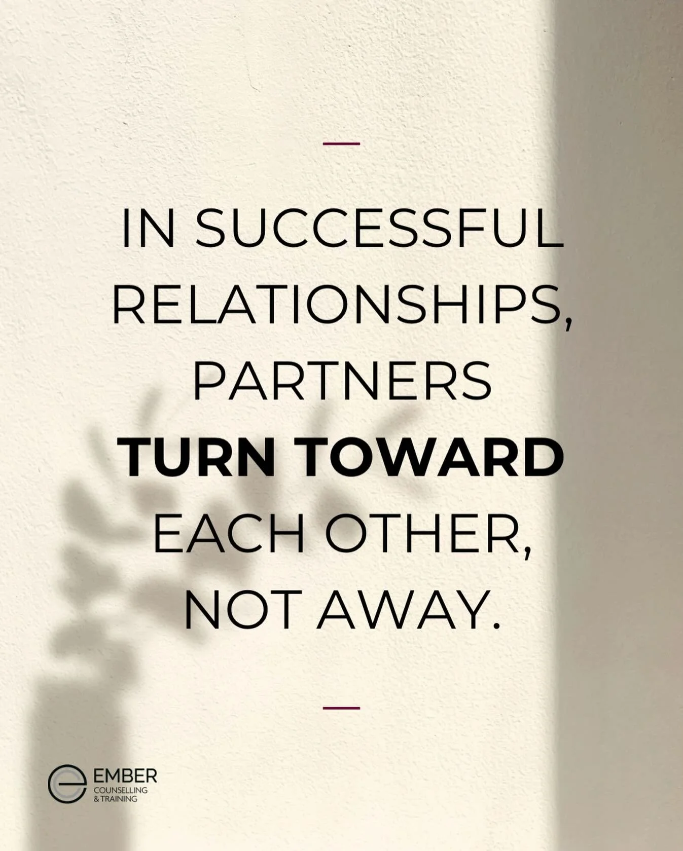 Strong relationships are not about PERFECTION, they&rsquo;re about responding to each other with PRESENCE. A simple &ldquo;I&rsquo;m listening&rdquo; can change everything. Learning to turn towards each other is REAL work + it&rsquo;s worth celebrati