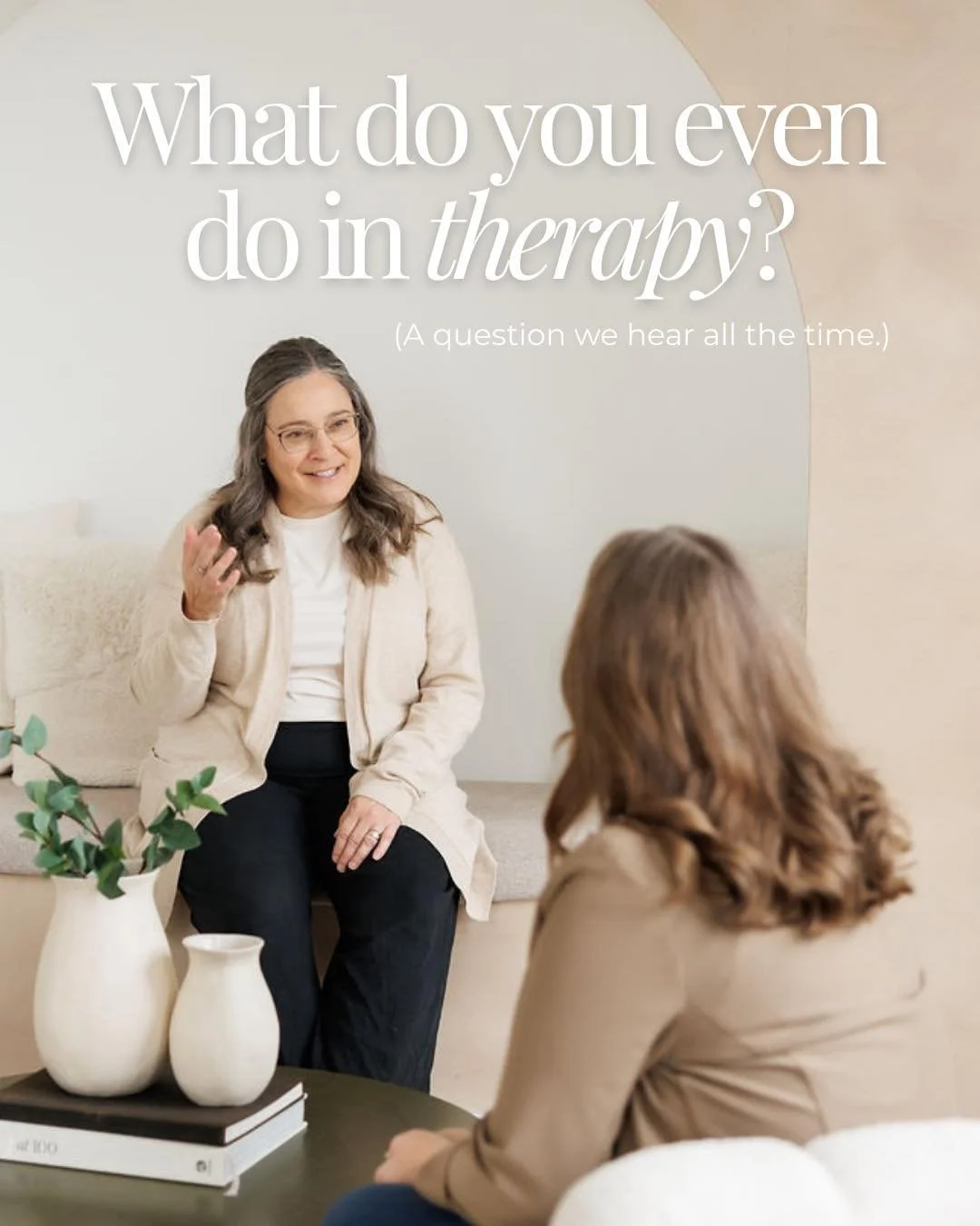 What do you even do in THERAPY? A question we hear all the time 👀. 

It&rsquo;s NOT what the TV makes it. Therapy is a collaborative conversation with PURPOSE!!! 

We slow things down. 
We make connections. 
We build tools. 
We sit with hard things.