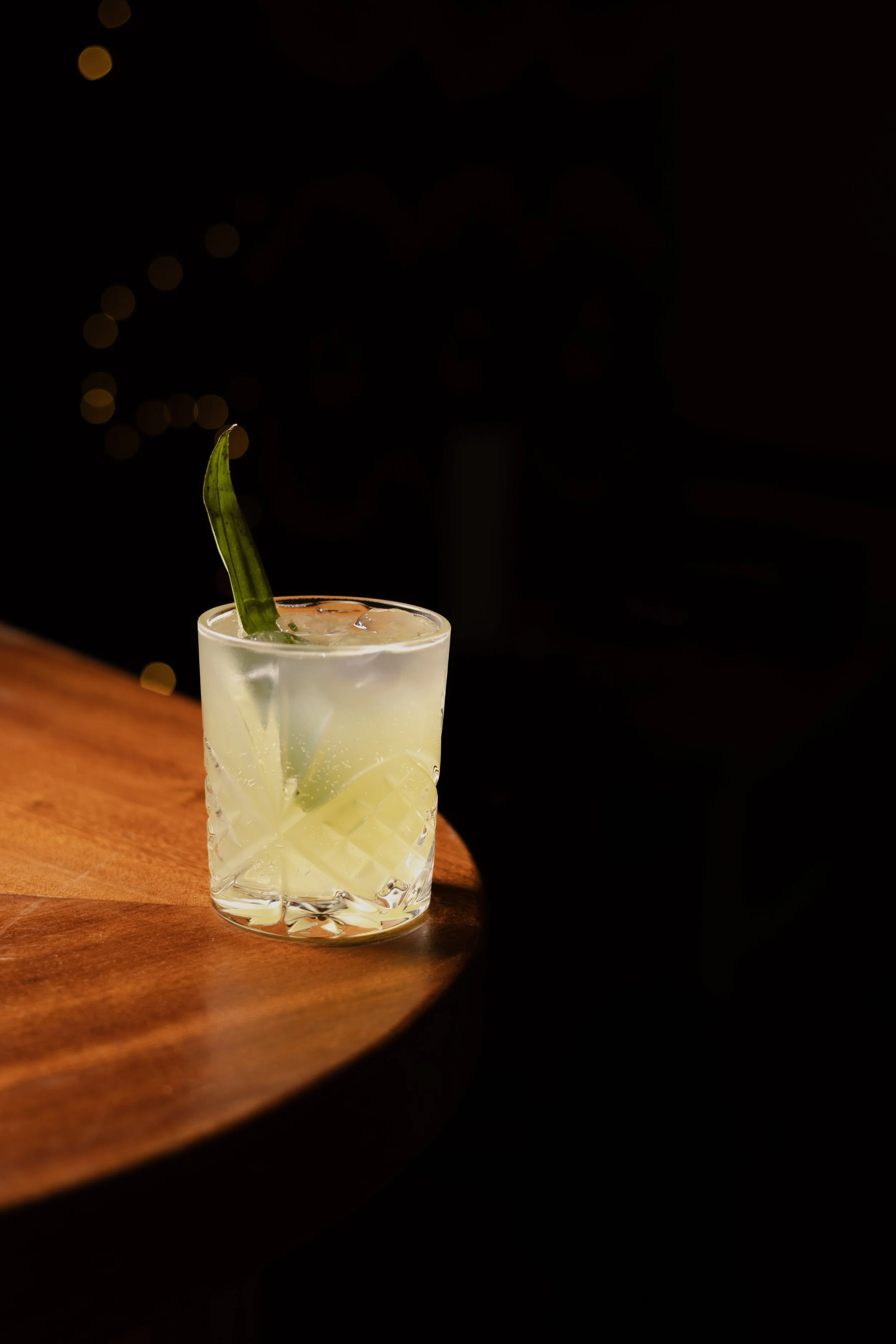 Thai Me Up cocktail made with pandan leaf at Jup Jup Thai Restaurant and Bar in Ludlow, featuring a nutty, aromatic Thai flavour.