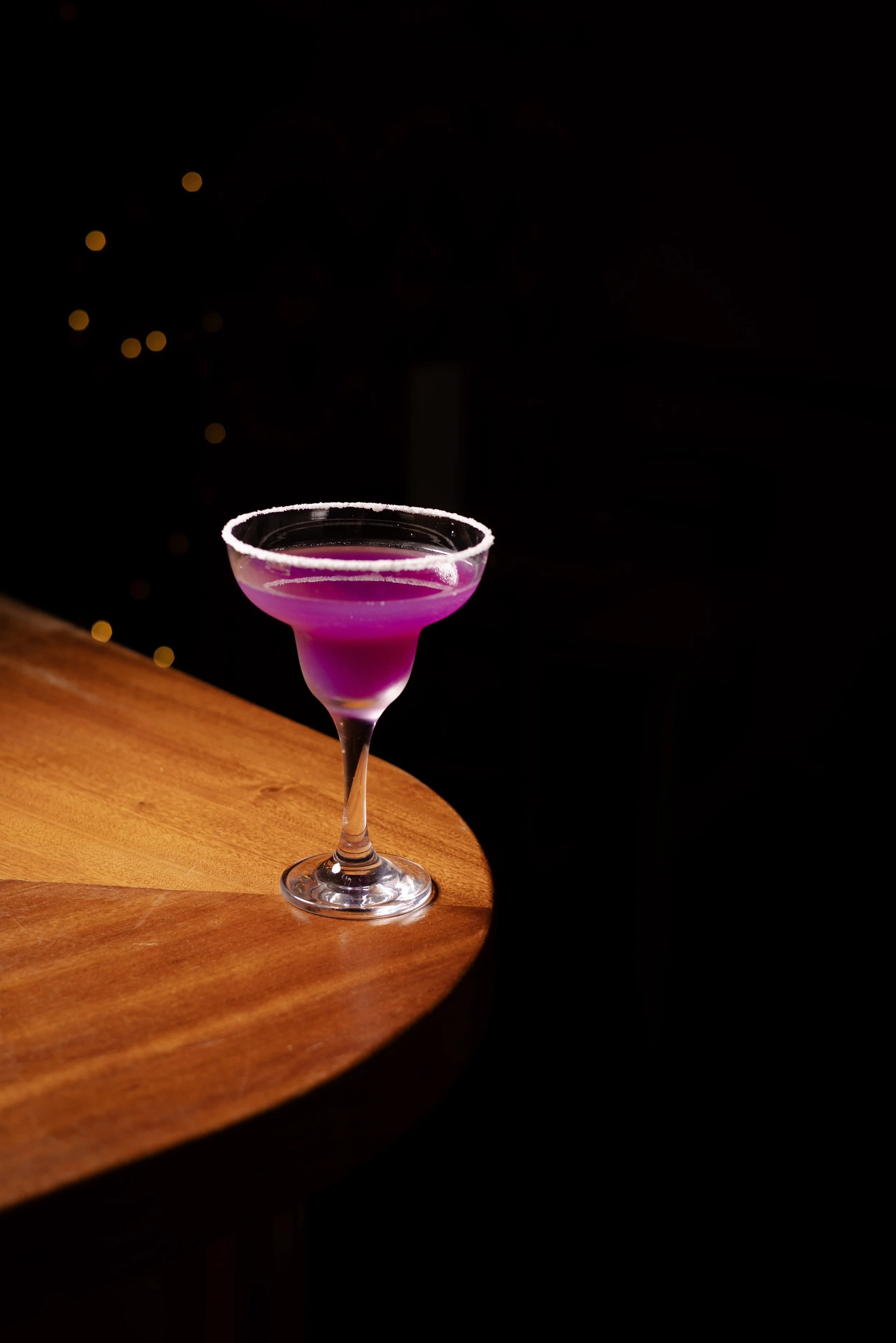 The Mood Ring margarita at Jup Jup Thai Restaurant and Bar in Ludlow, made with butterfly pea flower–infused tequila, a classic Thai ingredient known for its vibrant colour.