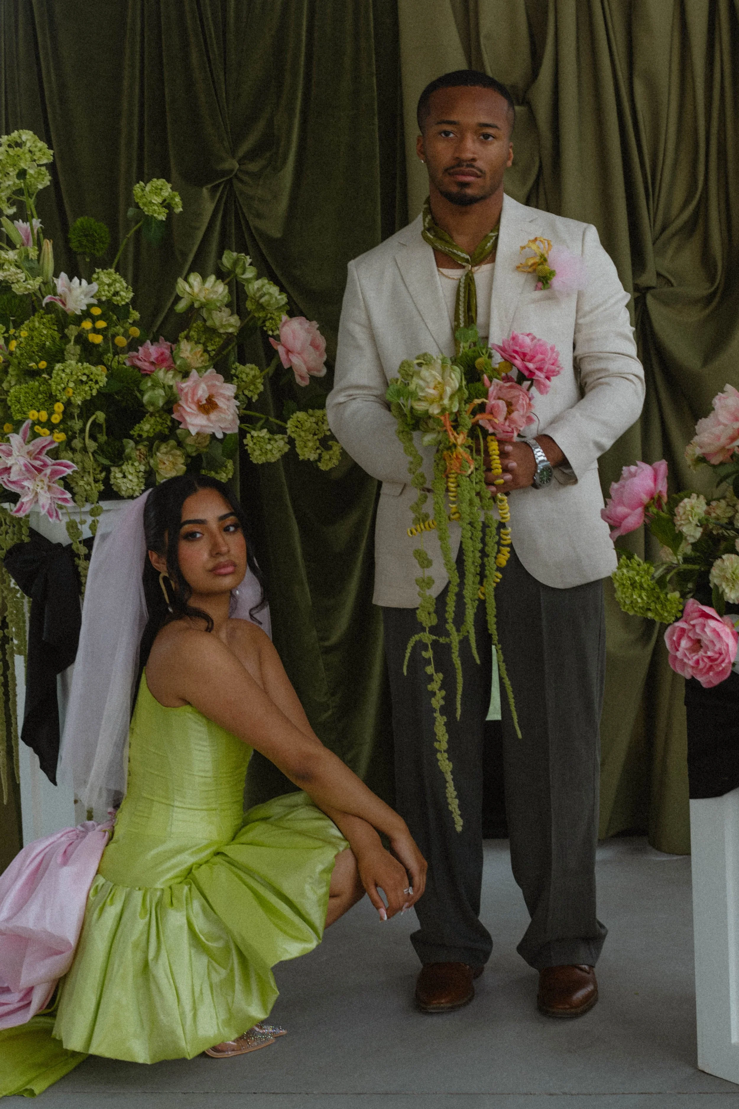 Editorial style bride and groom