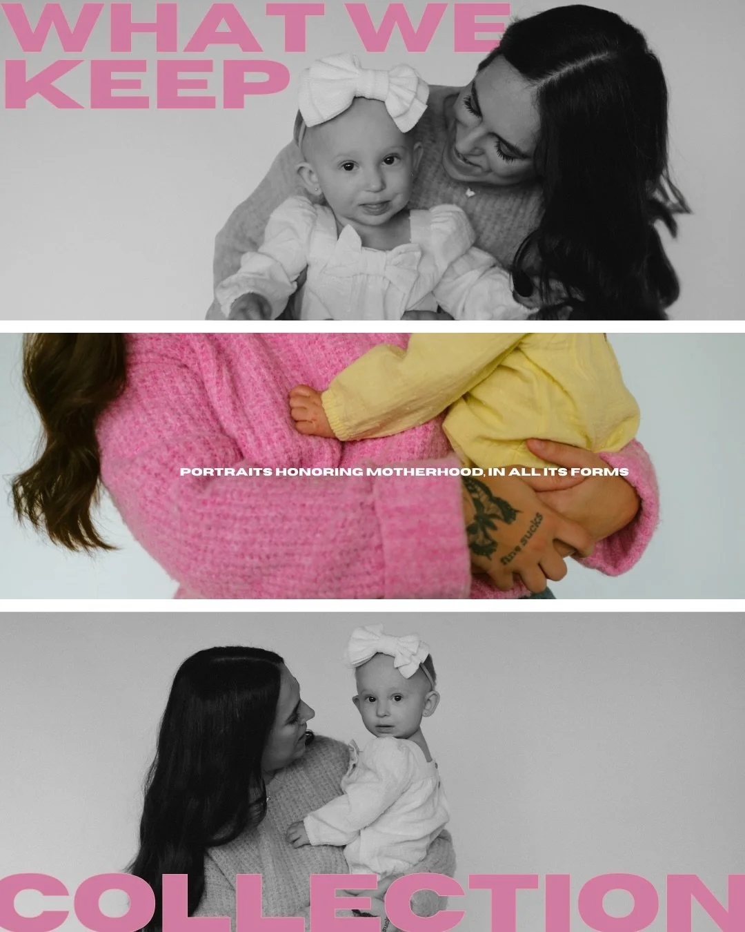 What We Keep is a limited portrait collection honoring the many forms of motherhood.

These are short, intentional sessions created to slow things down and focus on connection - whether you&rsquo;re expecting, a mother to young children, an adult chi