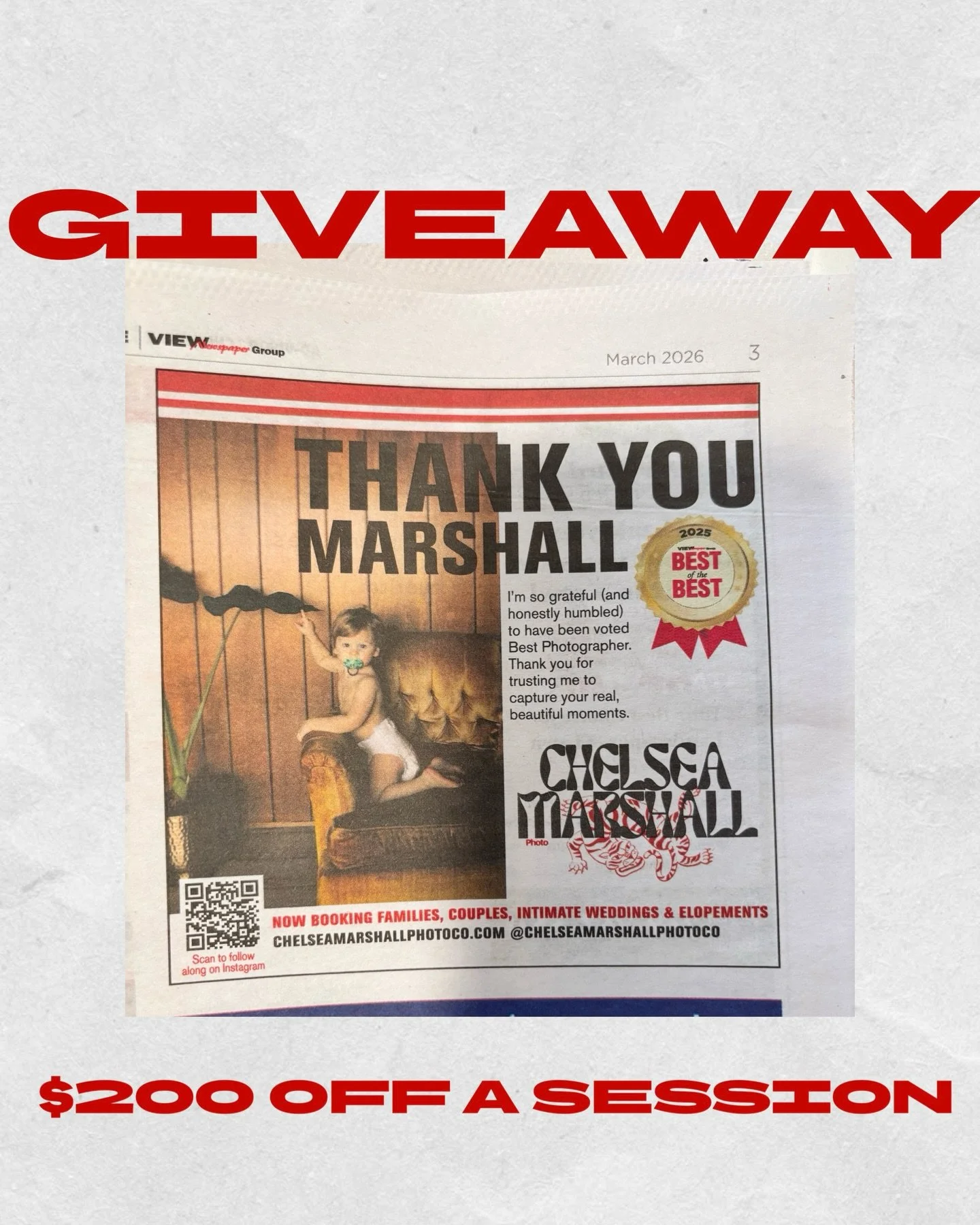 MARSHALL!!!! 
I genuinely don&rsquo;t know how to act about this 😭

being voted best photographer in Marshall for 2025 feels&hellip; fake?? like are you sure you meant me??

but also thank you. seriously. this means more than I can explain.

so inst