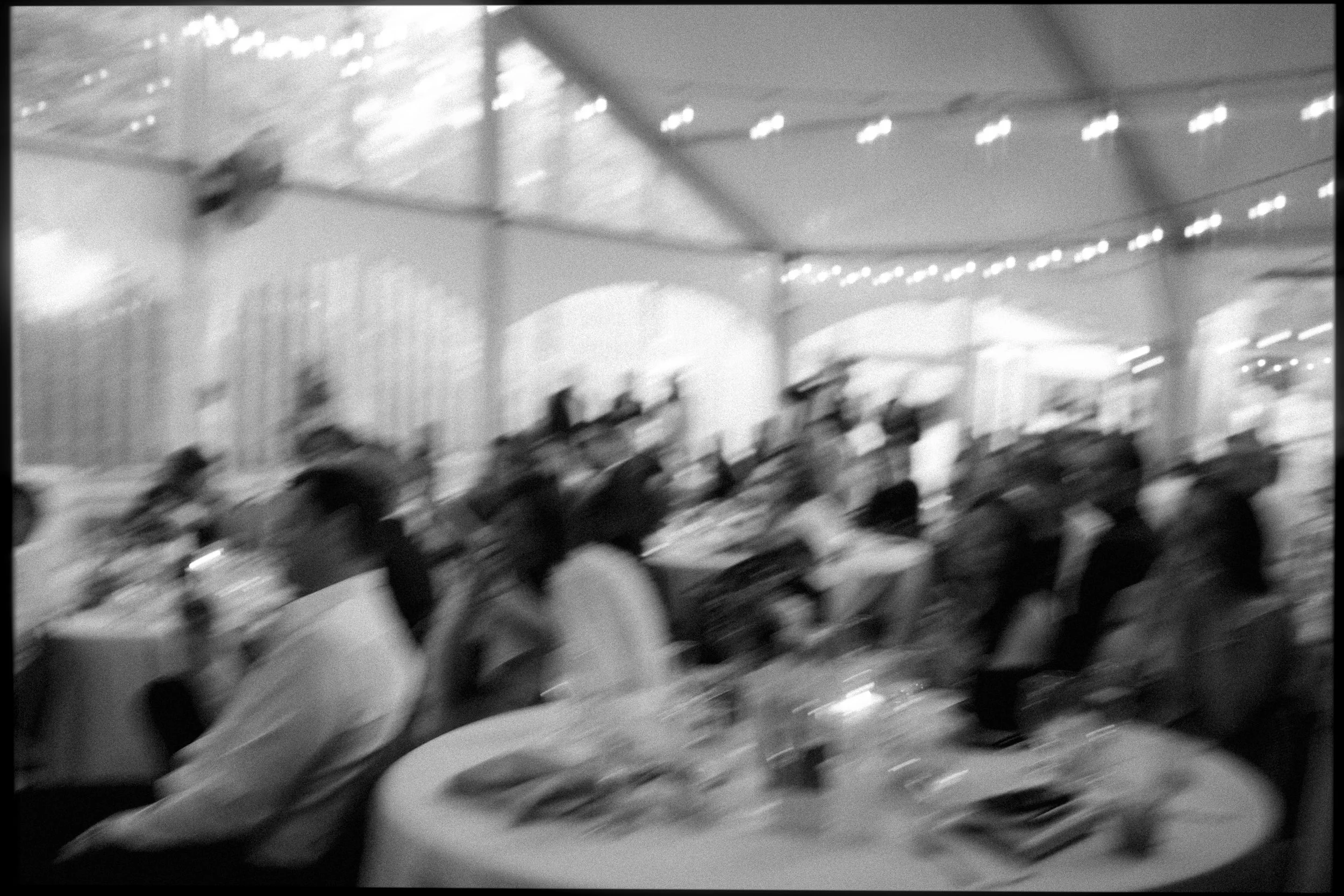 a blurry micro wedding image of the guest at their tables, the entire day becomes a blur.