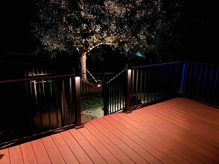 Deck rail lighting