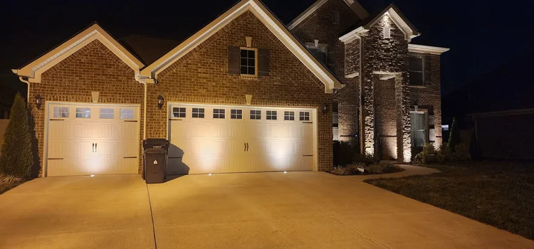 Garage with flush well lighting