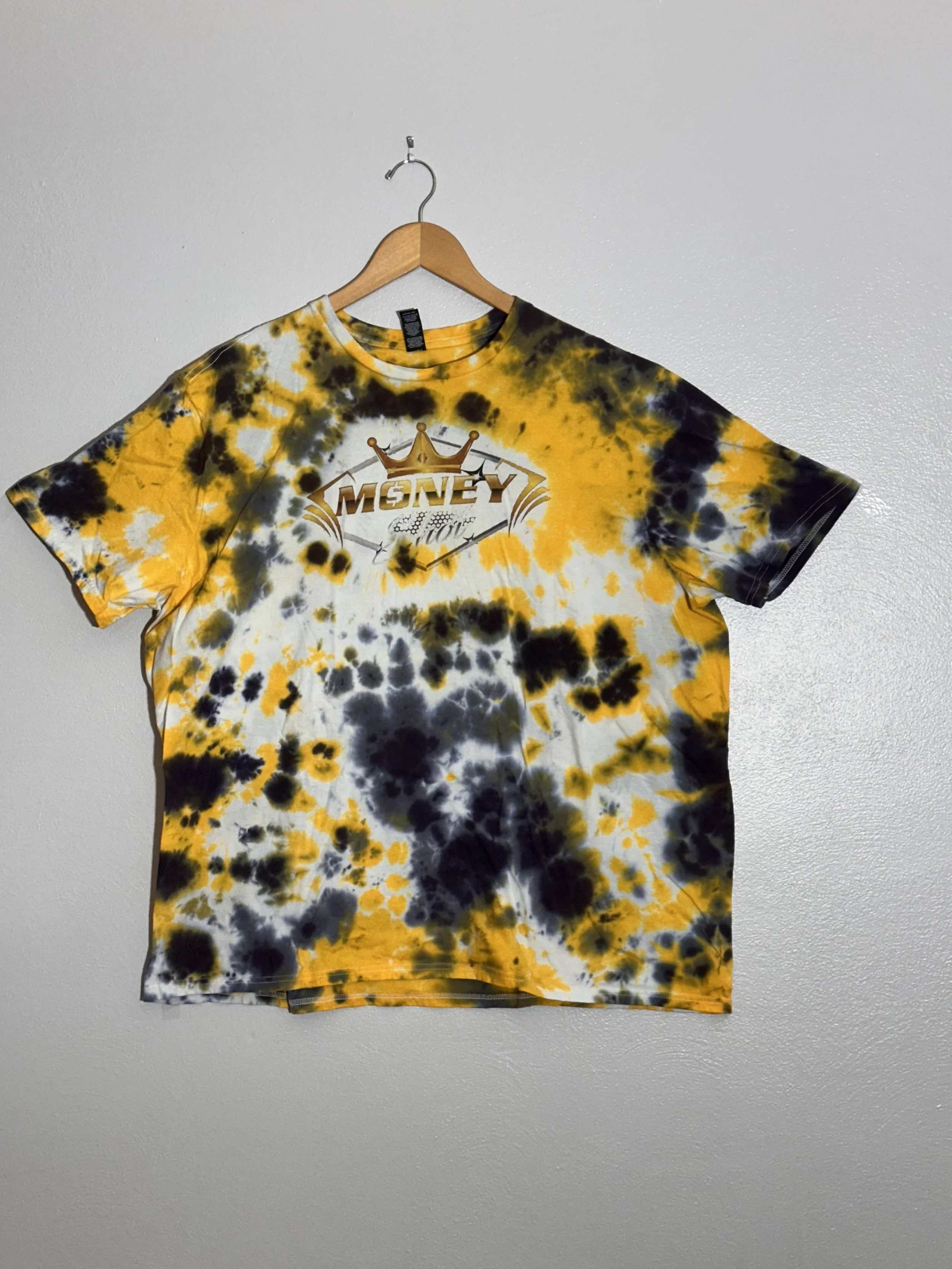 Men's/Unisex 3XL yellow and black tie-dye (TD3)