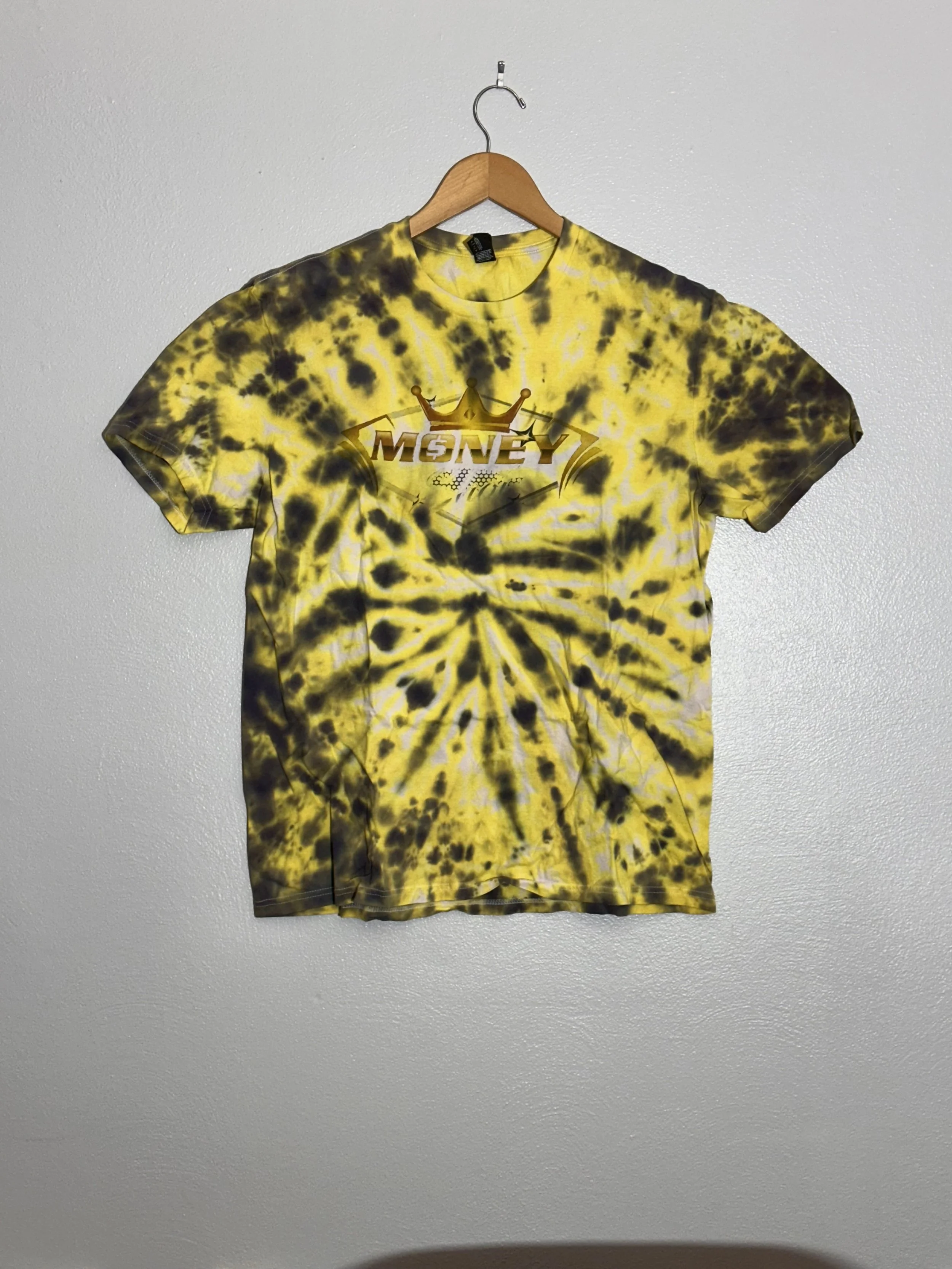 Men's/Unisex L yellow and black Tie-dye (TD8)