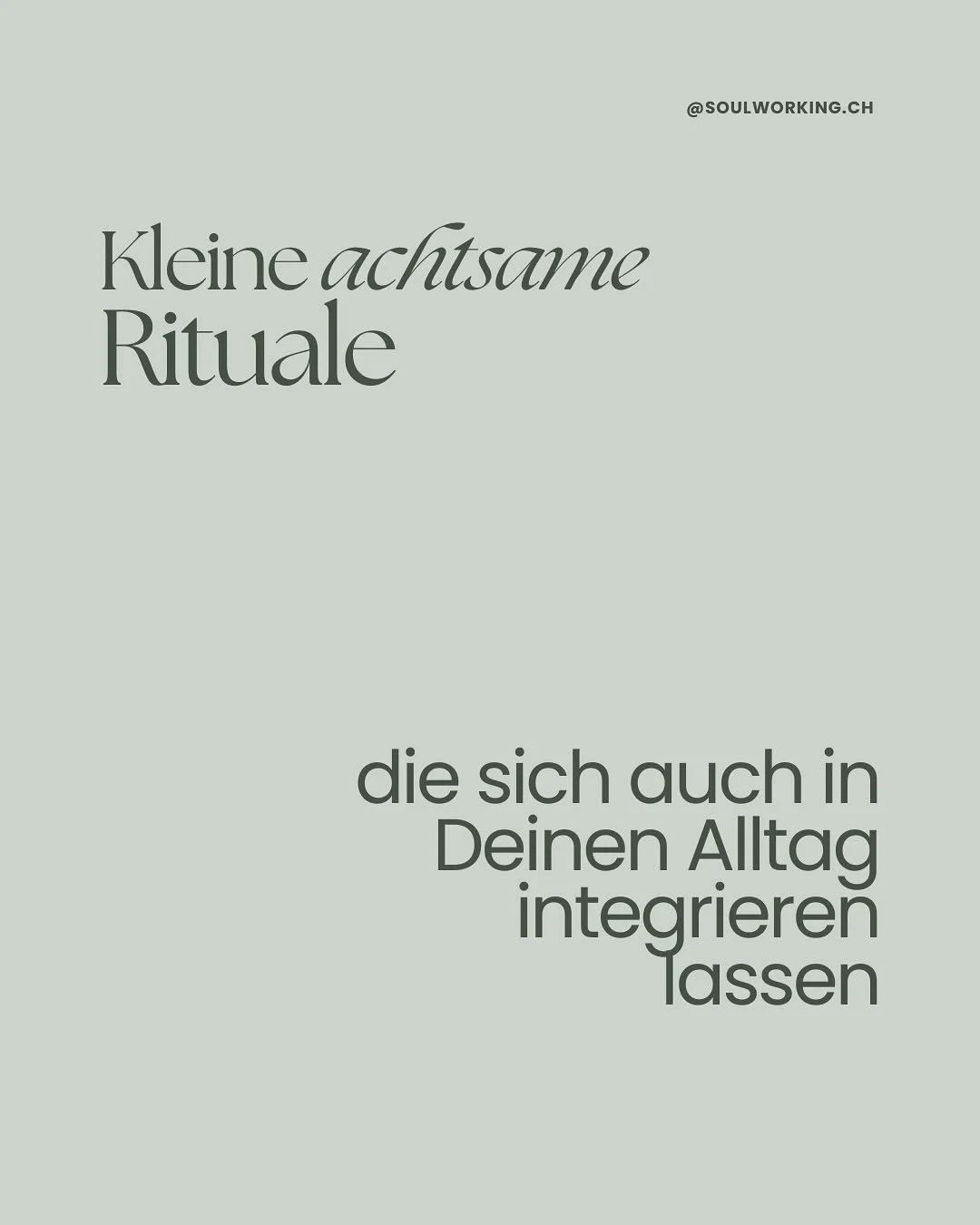 Hier kommen die versprochenen kleinen Mini-Rituale,
die sich ganz authentisch und ohne grossen Aufwand
in dein Leben integrieren lassen.💛

Beim Erstellen sind mir tats&auml;chlich noch so viele weitere in den Sinn gekommen, aber hab mich mal auf die