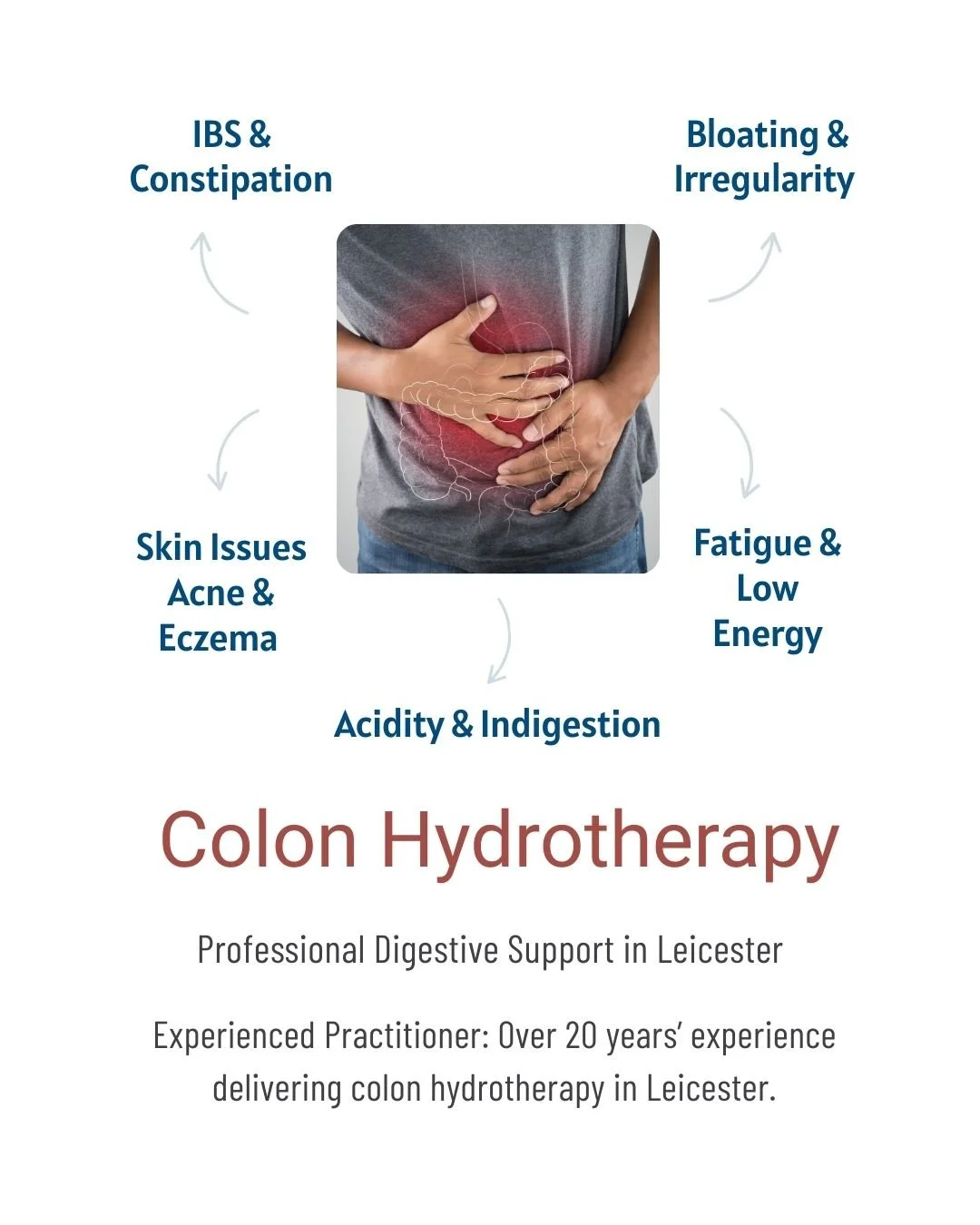 Colon Hydrotherapy 
Bloating, constipation, or digestive discomfort?

Professional colon hydrotherapy to support bowel cleansing and digestive function.

📍 Kerala Ayurveda Clinic
 173 Belgrave Gate, Leicester LE1 3HS
📞 0116 262 1118 | 0116 253 0057