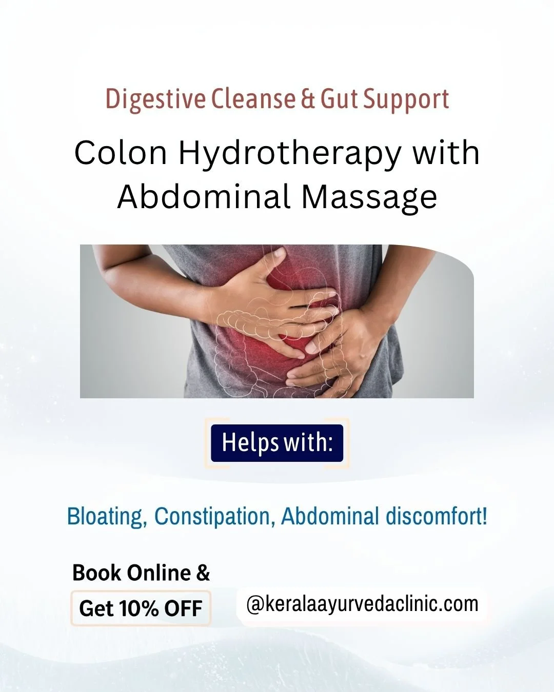 Digestive Cleanse &amp; Gut Support

Colon Hydrotherapy with Abdominal Massage

Book online and get 10% OFF !

📍 Kerala Ayurveda Clinic
📞 0116 262 1118 | 📱 077 020 95000
🌐 www.keralaayurvedaclinic.com

#Leicester #Leicestershire #LeicesterCity #D