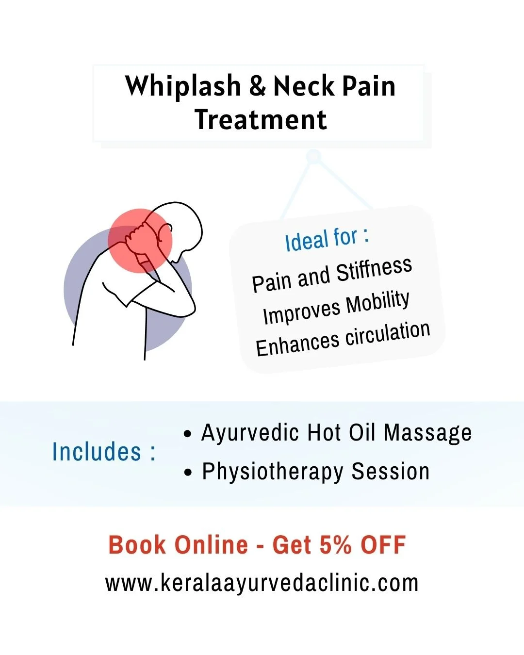 Whiplash &amp; Neck Pain Relief Plan
Physiotherapy + Trigger Point Massage

Book online now and get 5% OFF

📍 Kerala Ayurveda Clinic
📞 0116 262 1118 | 📱 077 020 95000
🌐 www.keralaayurvedaclinic.com

#Leicester #Leicestershire #leicestercity #ayur