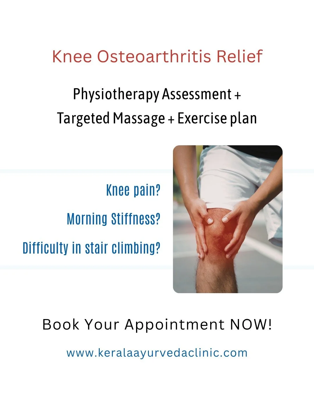 Knee pain affecting walking, stairs or daily movement?

Knee Osteoarthritis Relief Programme

Physiotherapy Assessment + Targeted Massage + Exercise Plan

Focused on improving joint function, mobility and pain control.

☎️ 0116-262-1118 | 0116-253-00
