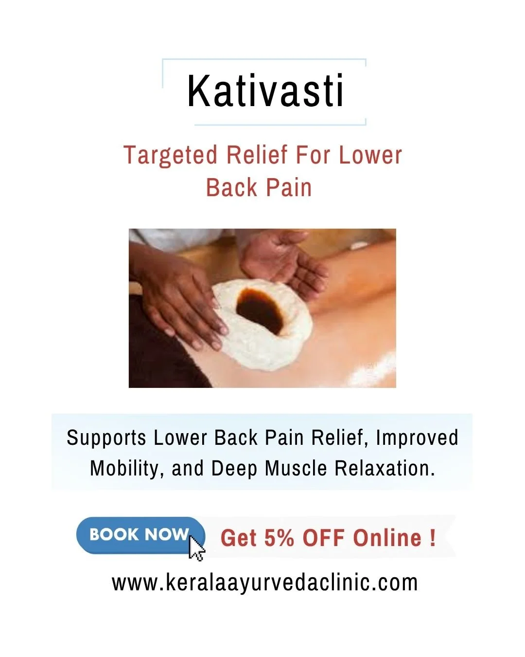 Lower Back Pain Relief Treatment
Kativasti

Helps reduce lower back stiffness, discomfort, and improve mobility.

Book online and get 5% OFF

Kerala Ayurveda Clinic
173 Belgrave Gate, Leicester LE1 3HS
Call: 0116 262 1118
Book online: www.keralaayurv