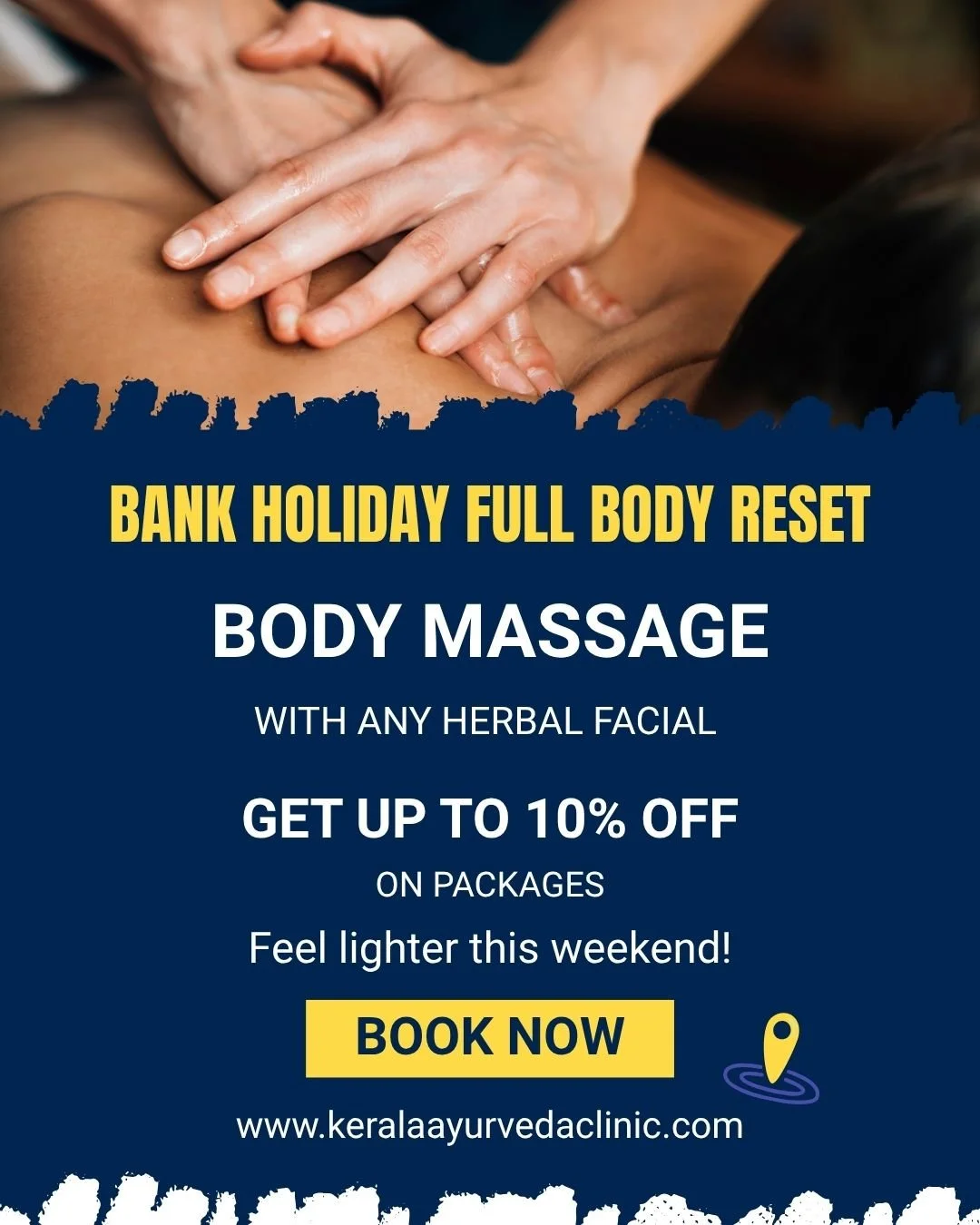 Bank Holiday Full Body Reset

Body Massage + Any Herbal Facial

A complete reset for tired body, stressed skin and overall recovery.

Up to 10% off on packages

Book online for best price

📍 Kerala Ayurveda Clinic
173 Belgrave Gate, Leicester, LE1 3