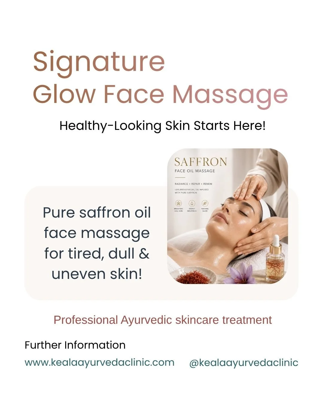 Signature Glow Face Massage

Targeted support for facial tension, skin vitality and deep relaxation.

Professional Ayurvedic skincare treatment .

Book online &amp; get special discount

📍 Kerala Ayurveda Clinic, Leicester
📞 0116-262-1118 | 0116-25