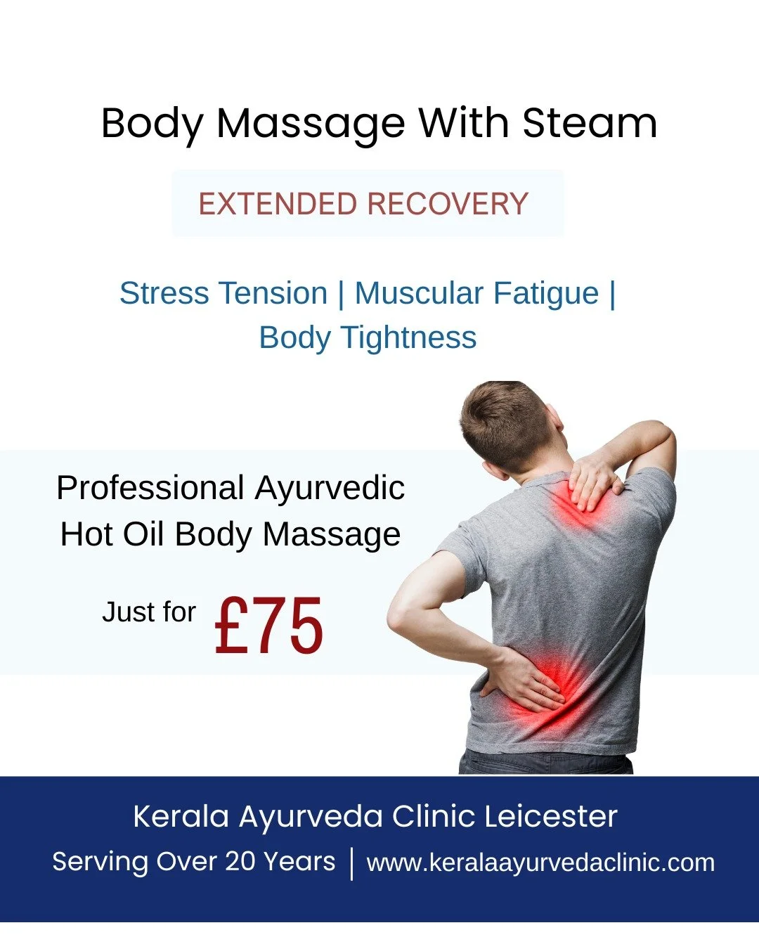 Long hours, stress build-up and physical fatigue can leave the body feeling heavy and tense.

Body Massage with Steam (Extended Recovery)

Warm Ayurvedic hot oil body massage with steam support.

From &pound;85

Book online for added savings

Profess